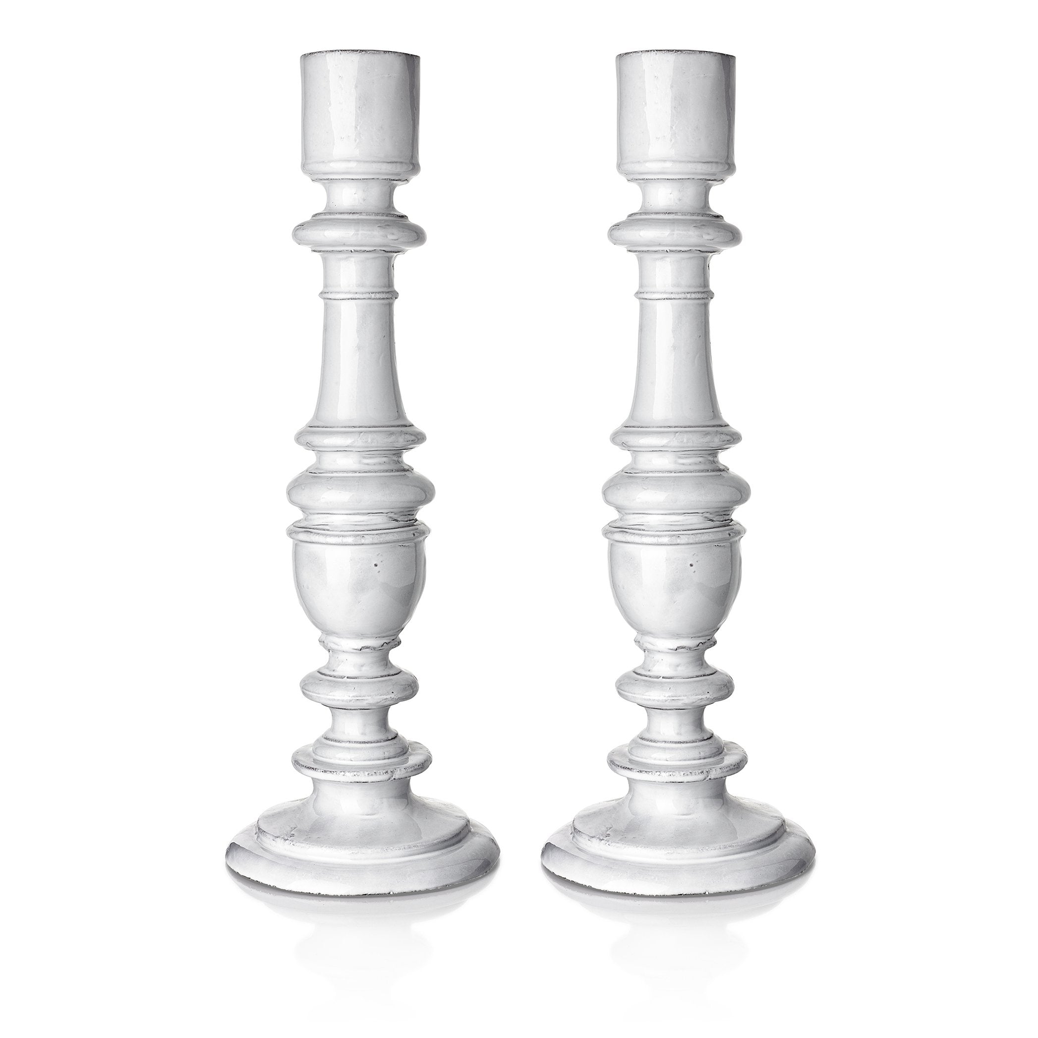 Pair of Balustre Candlesticks By Astier de Villatte, 49cm