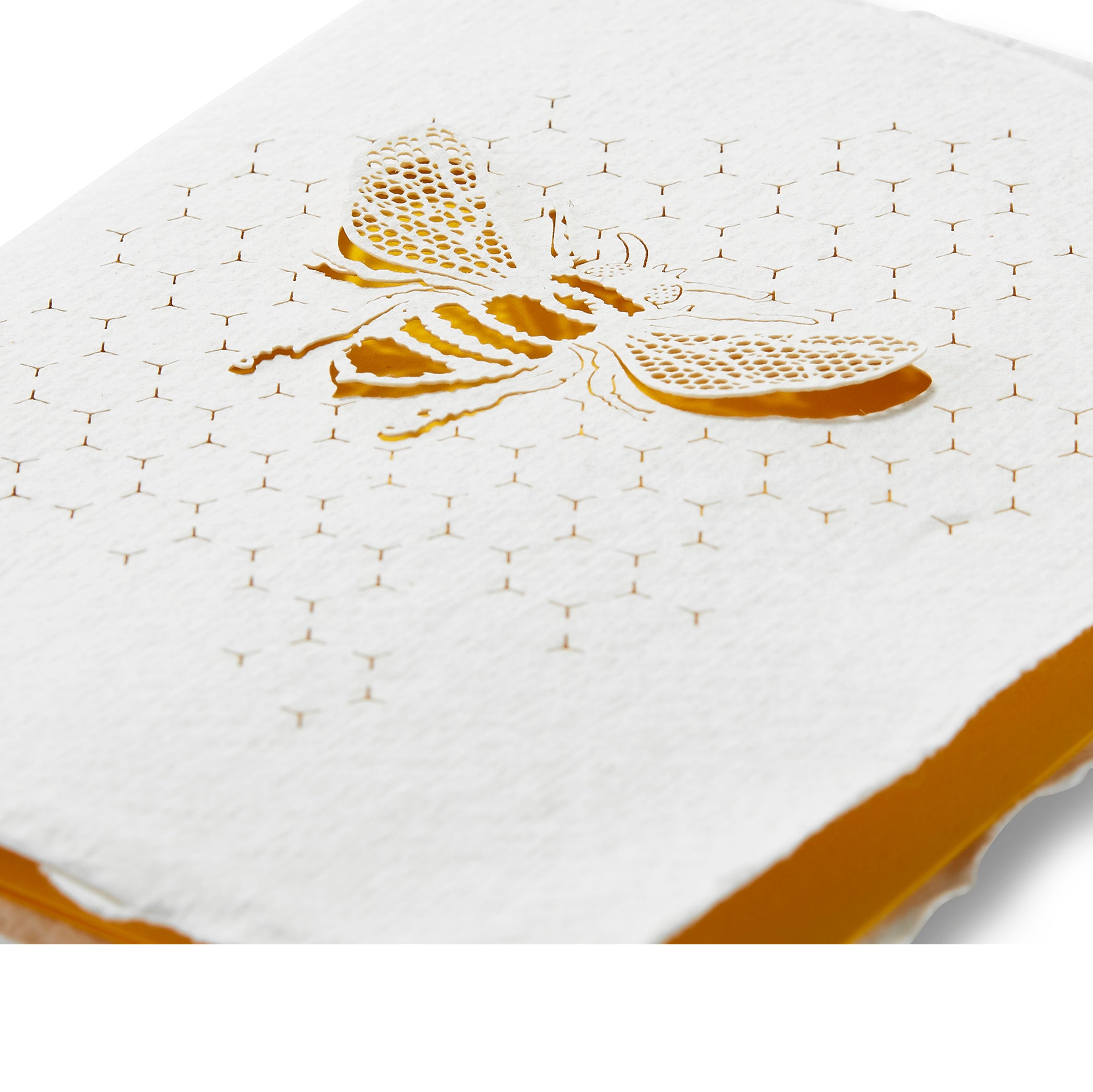 Handmade Paper Greeting Card with Bee, 15cm x 10cm