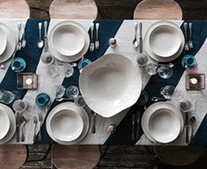 Summerill & Bishop Handmade 35cm Porcelain Salad Bowl with Plain Rim