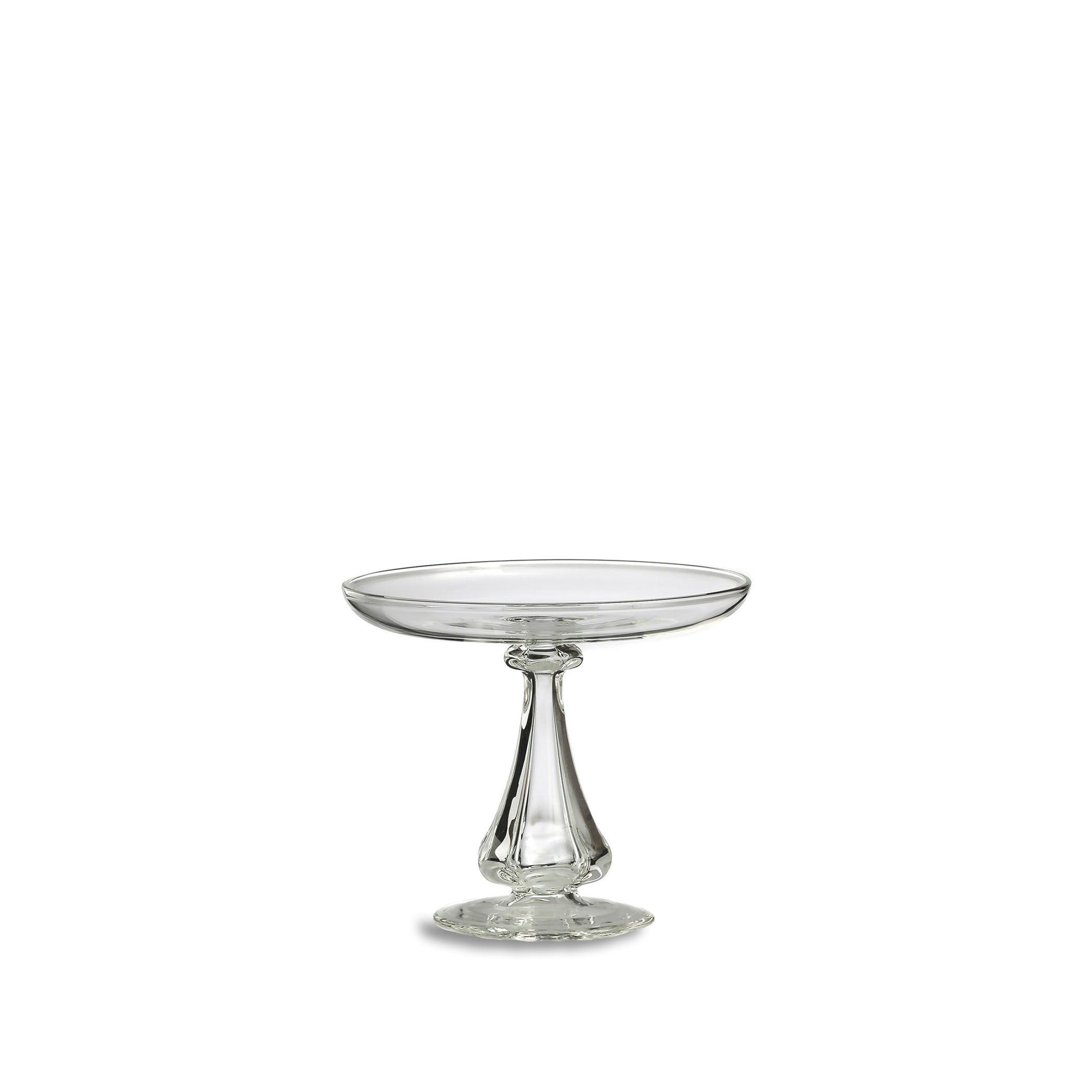 Eleanor Clear Handblown Glass Cake Stand & Dome, Small 19cm