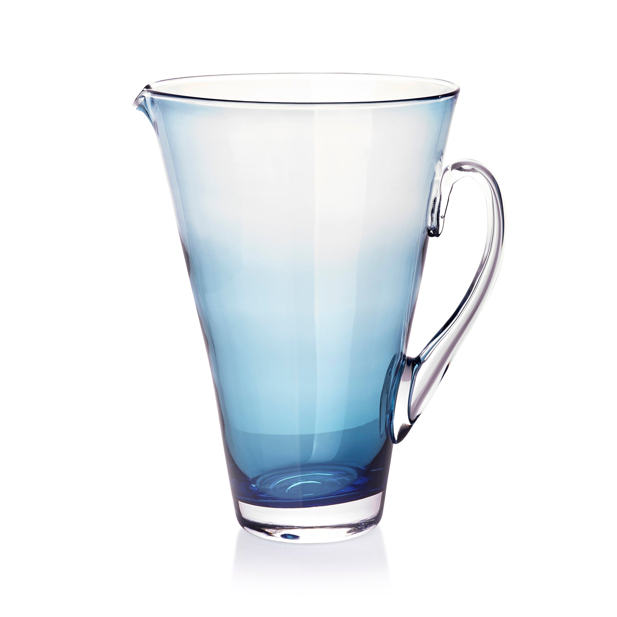 Handblown Glass 'Clair' Jug in Turquoise, 23cm