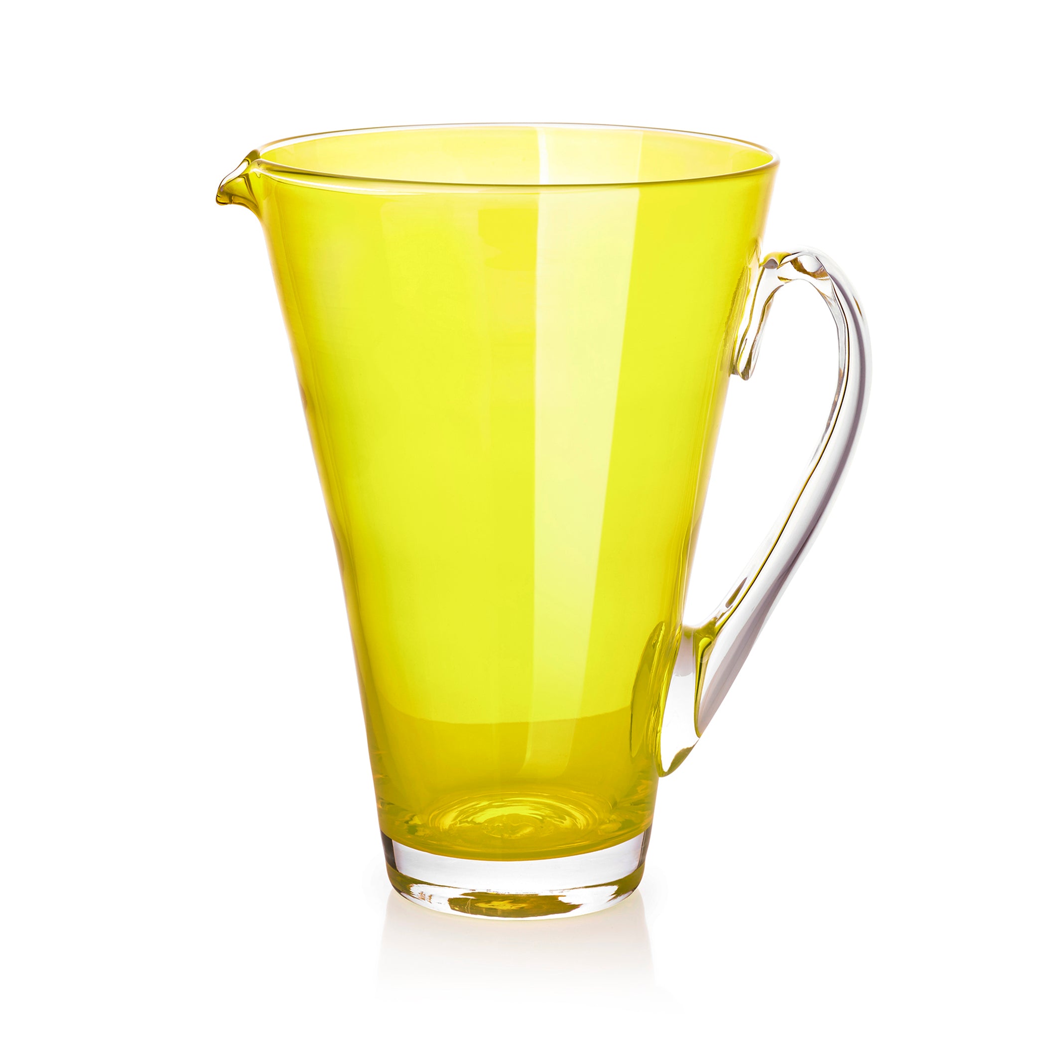 Handblown Glass 'Clair' Jug in Lemon Yellow, 23cm