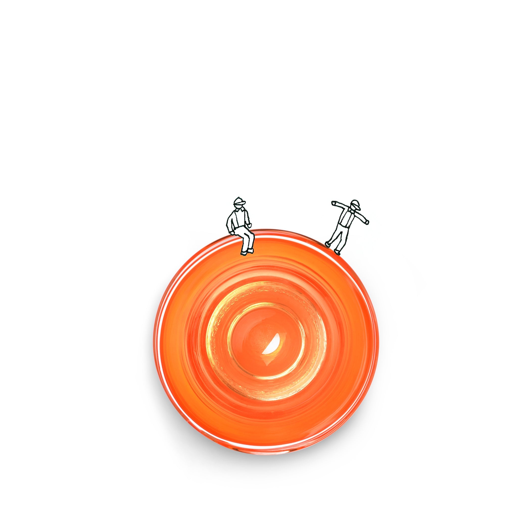 Handblown Glass 'Clair' Tumbler in Orange, 20cl