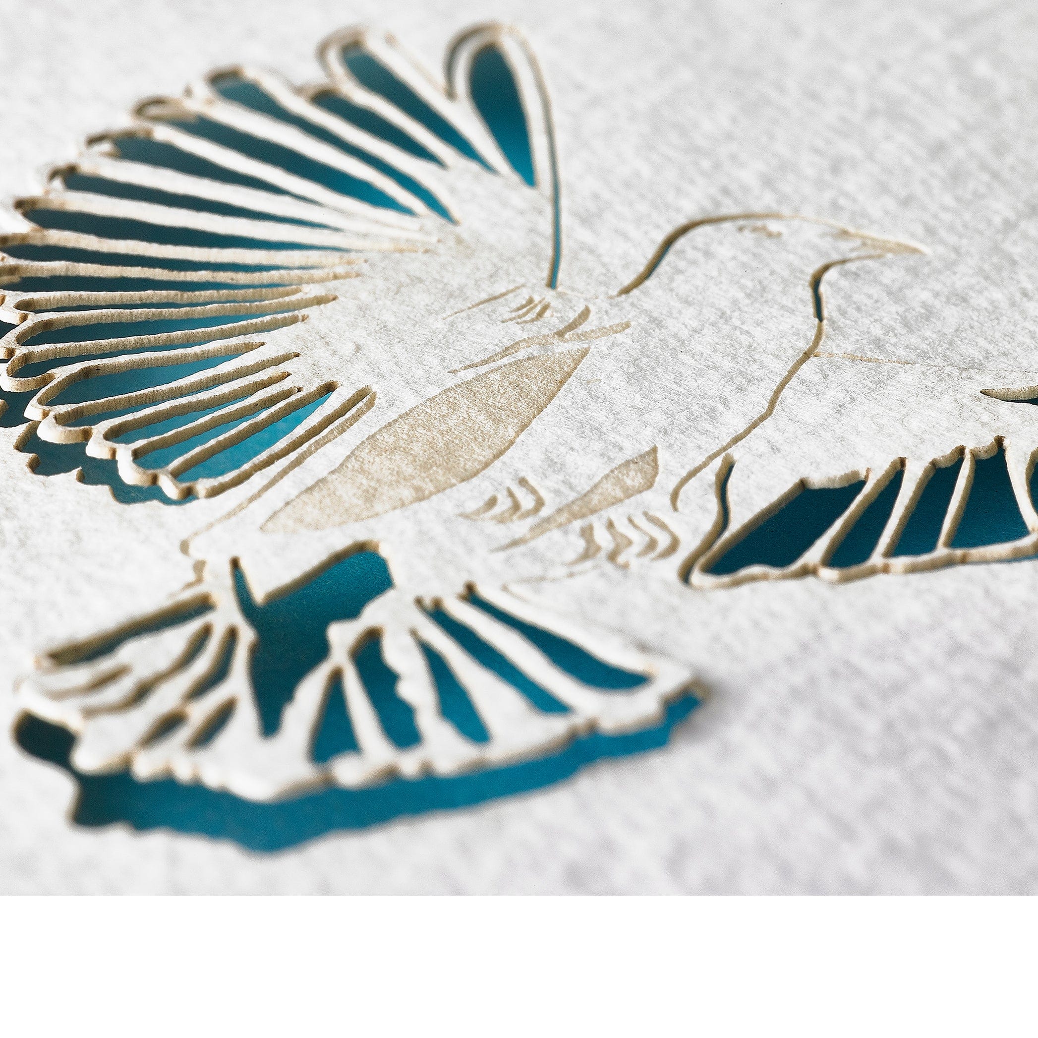 Handmade Paper Greeting Card with Dove, 15cm x 10cm