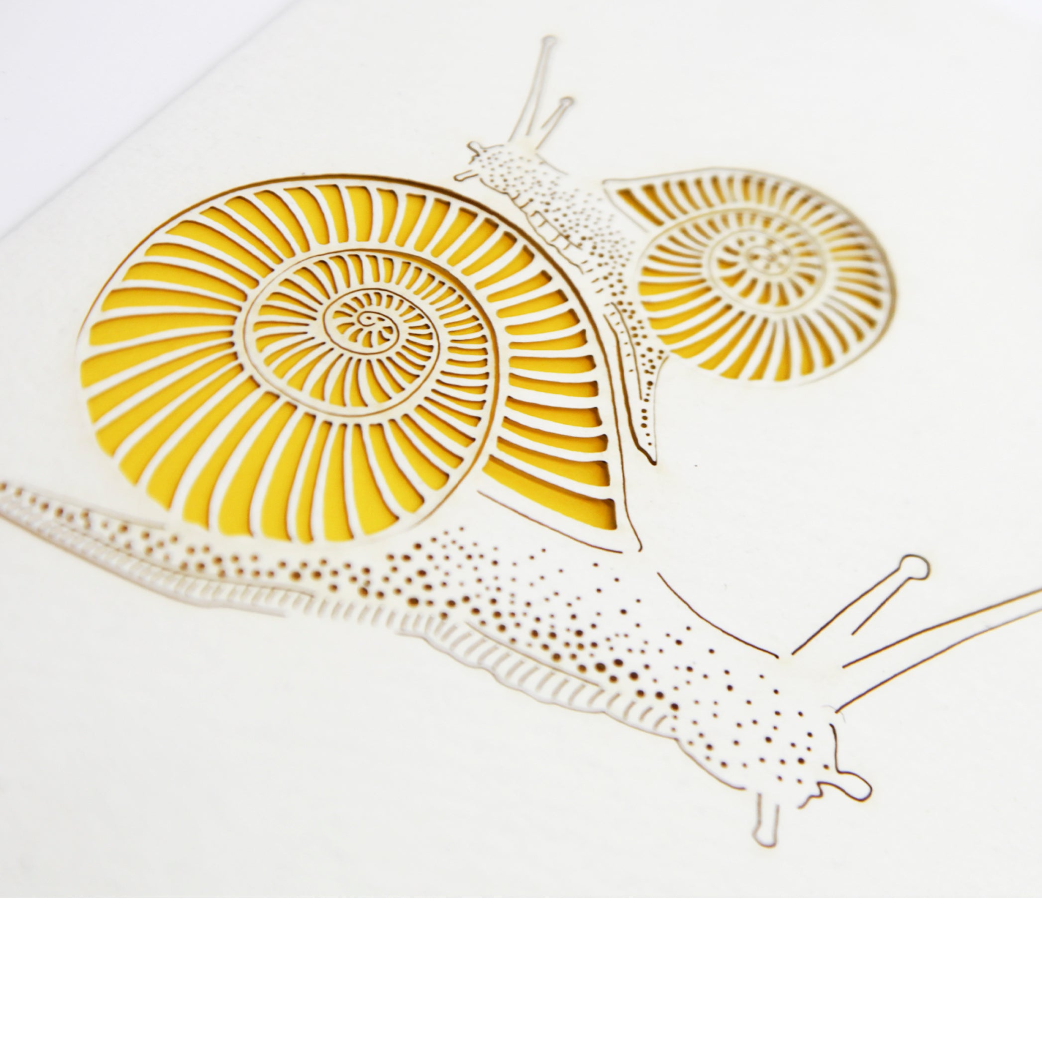 Handmade Paper Greeting Card with Snail, 15cm x 10cm