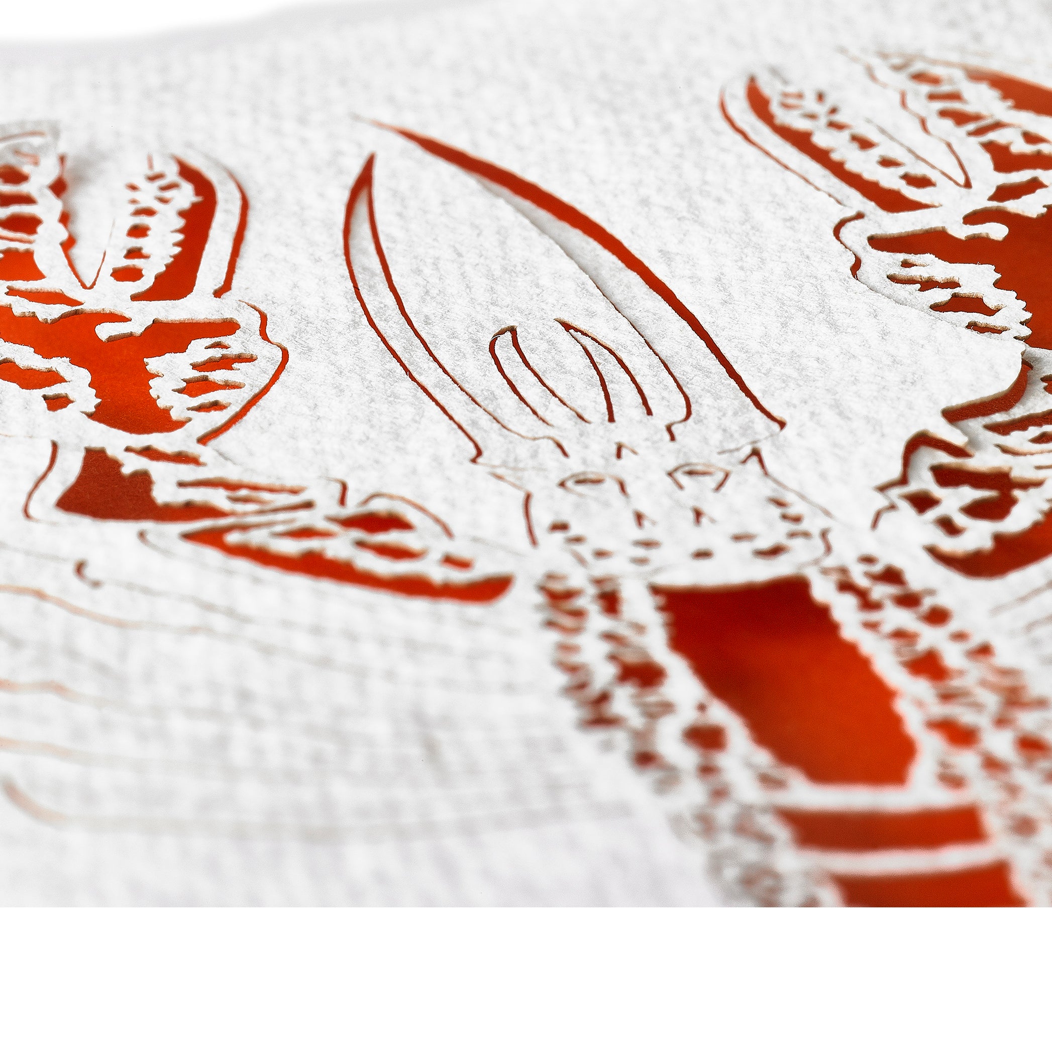 Handmade Paper Greeting Card with Lobster, 15cm x 10cm