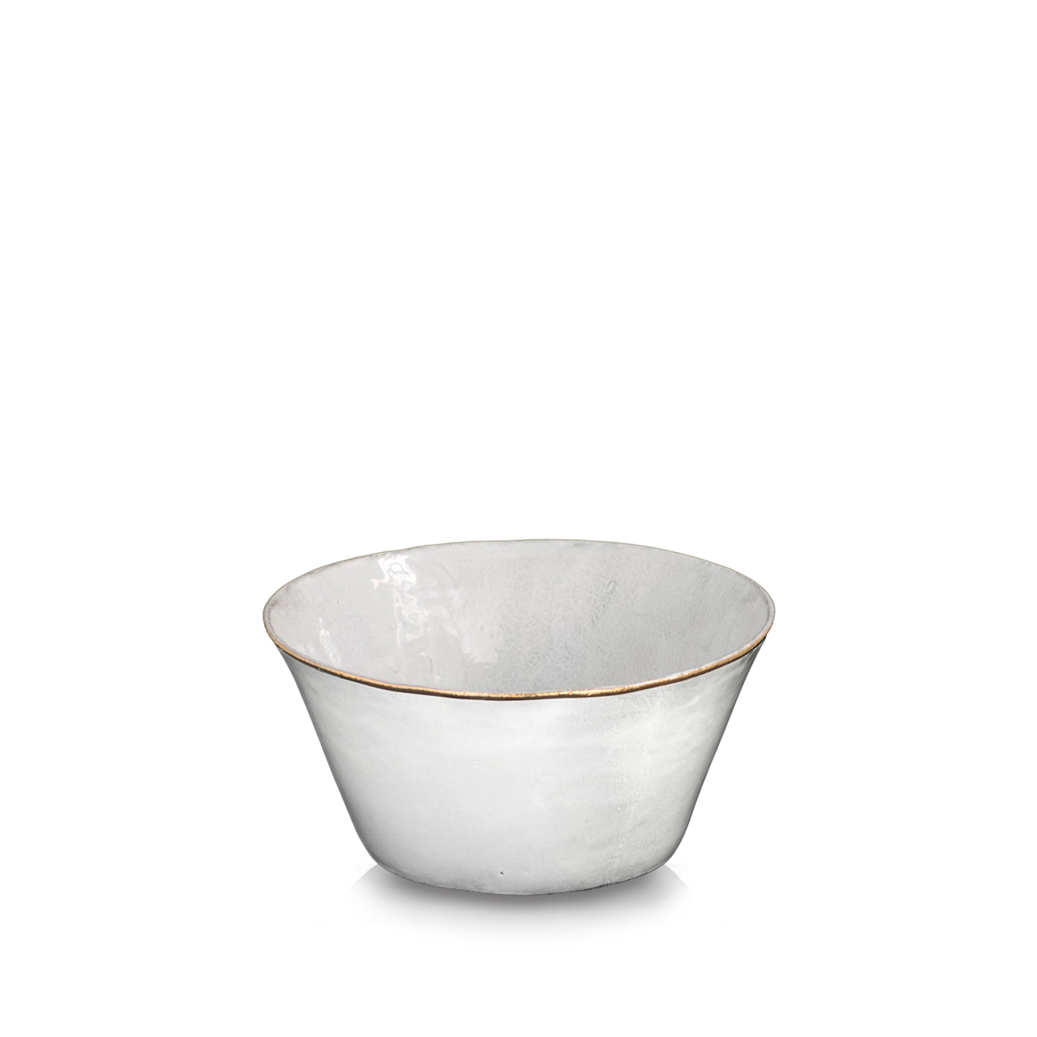 Crésus Salad Bowl with Gold Rim by Astier de Villatte, 25cm