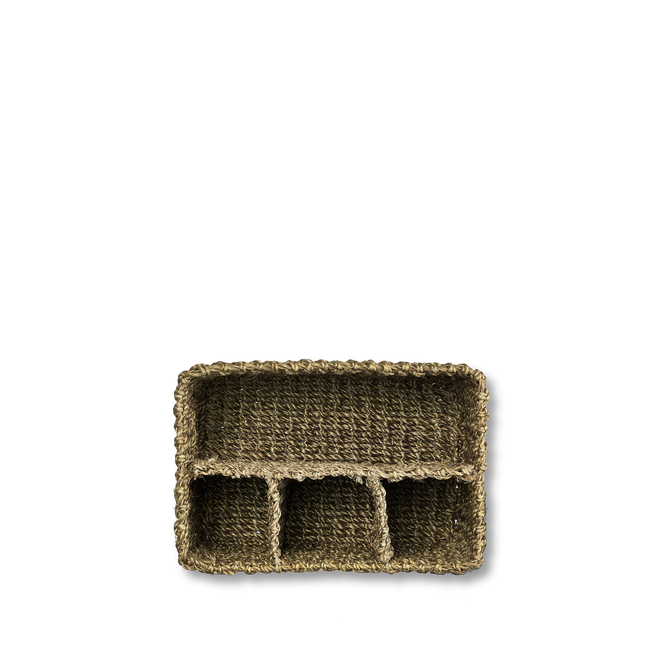 Abaca Woven Cutlery Basket in Sage