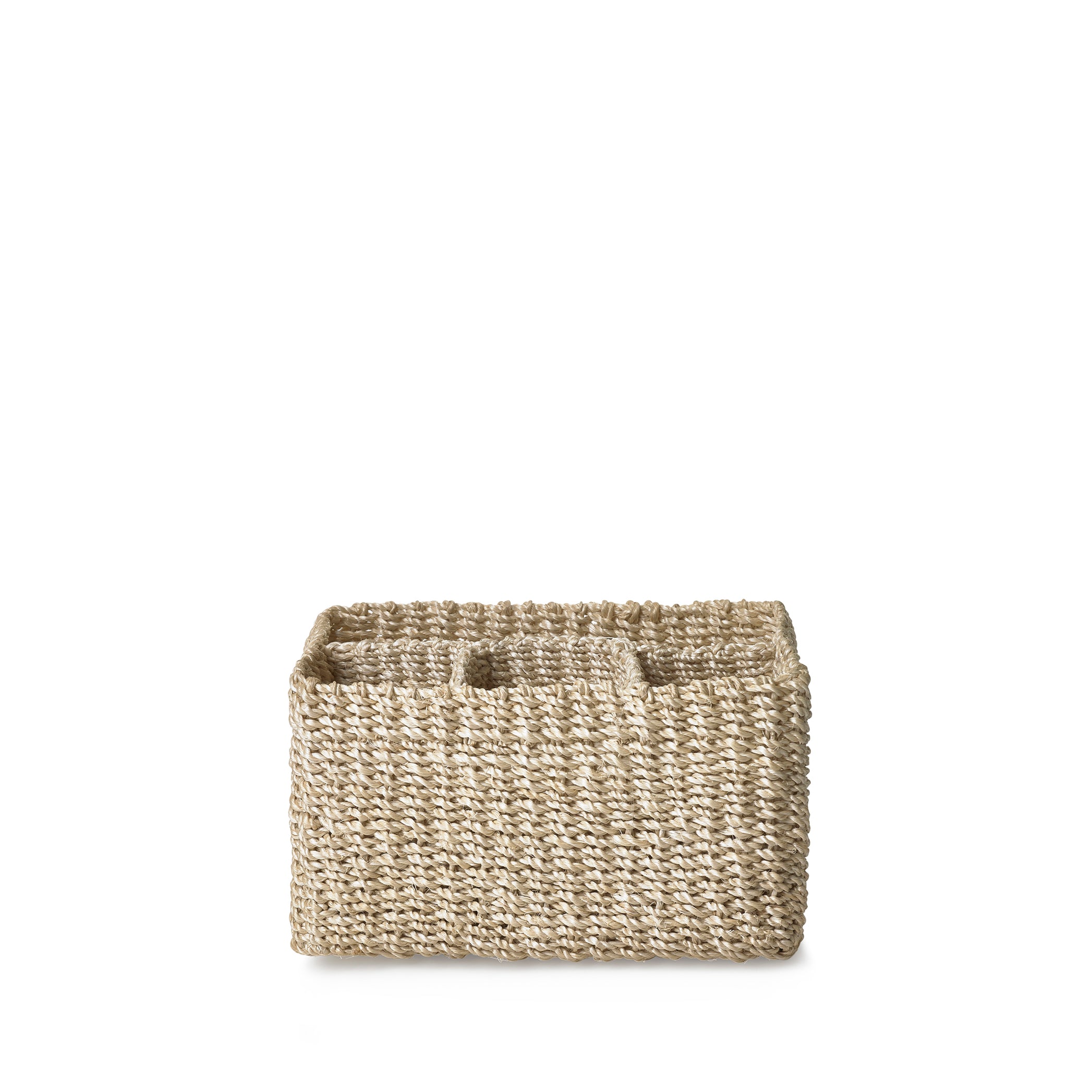 Abaca Woven Cutlery Basket in Cream