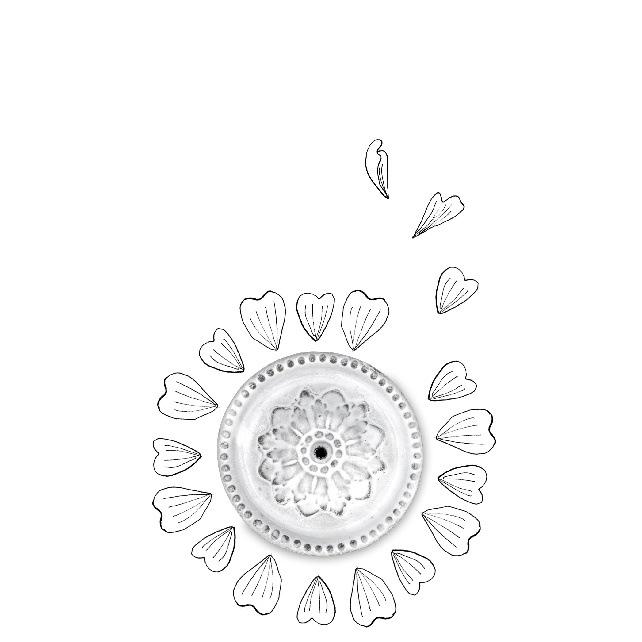 Emilie Incense Burner on Saucer by Astier de Villatte, 7.5cm