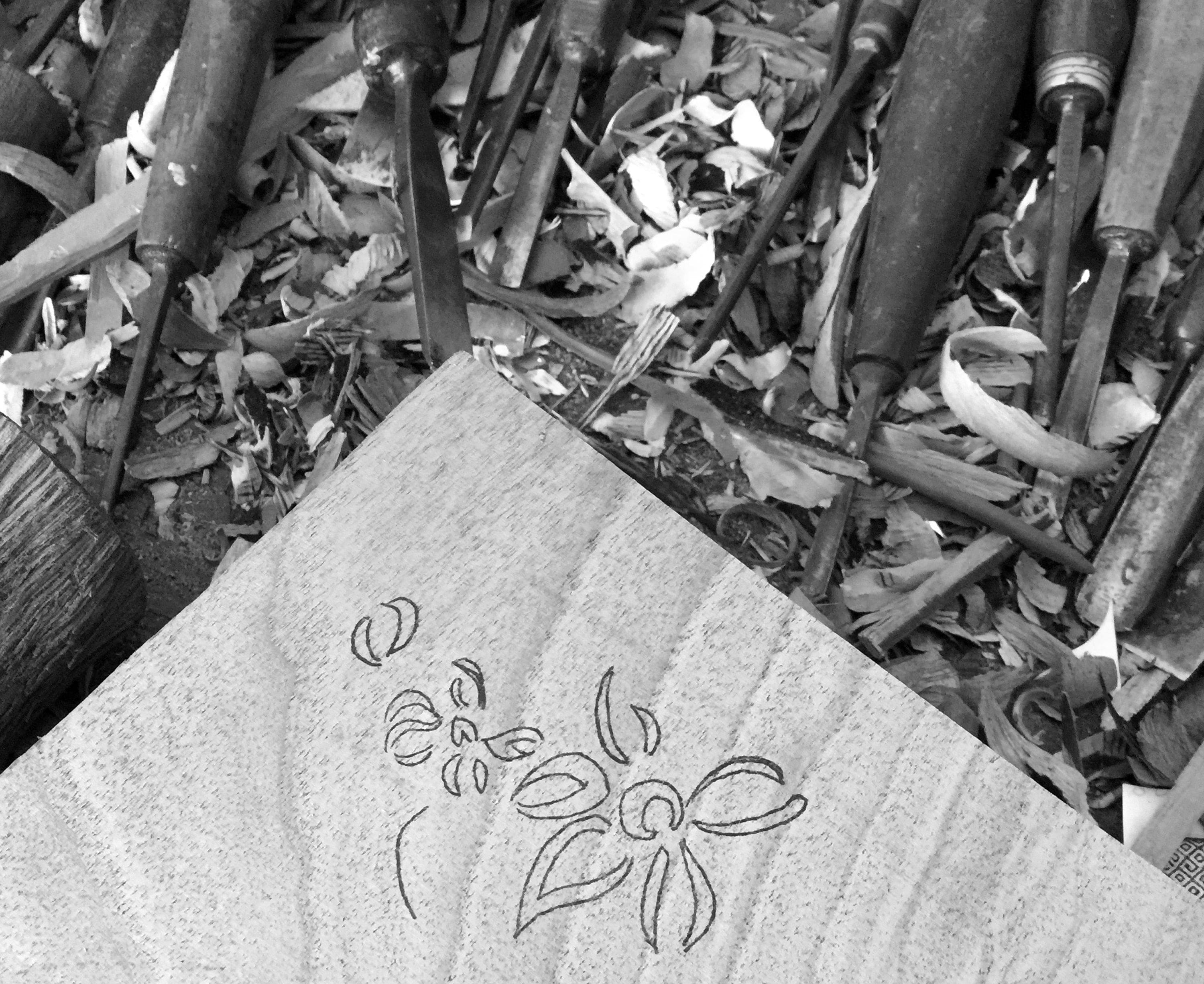 Bernadette's Hand Stamped Falling Flower On Full Field Linen Napkin in Avocado Green & Gold, 50x50cm