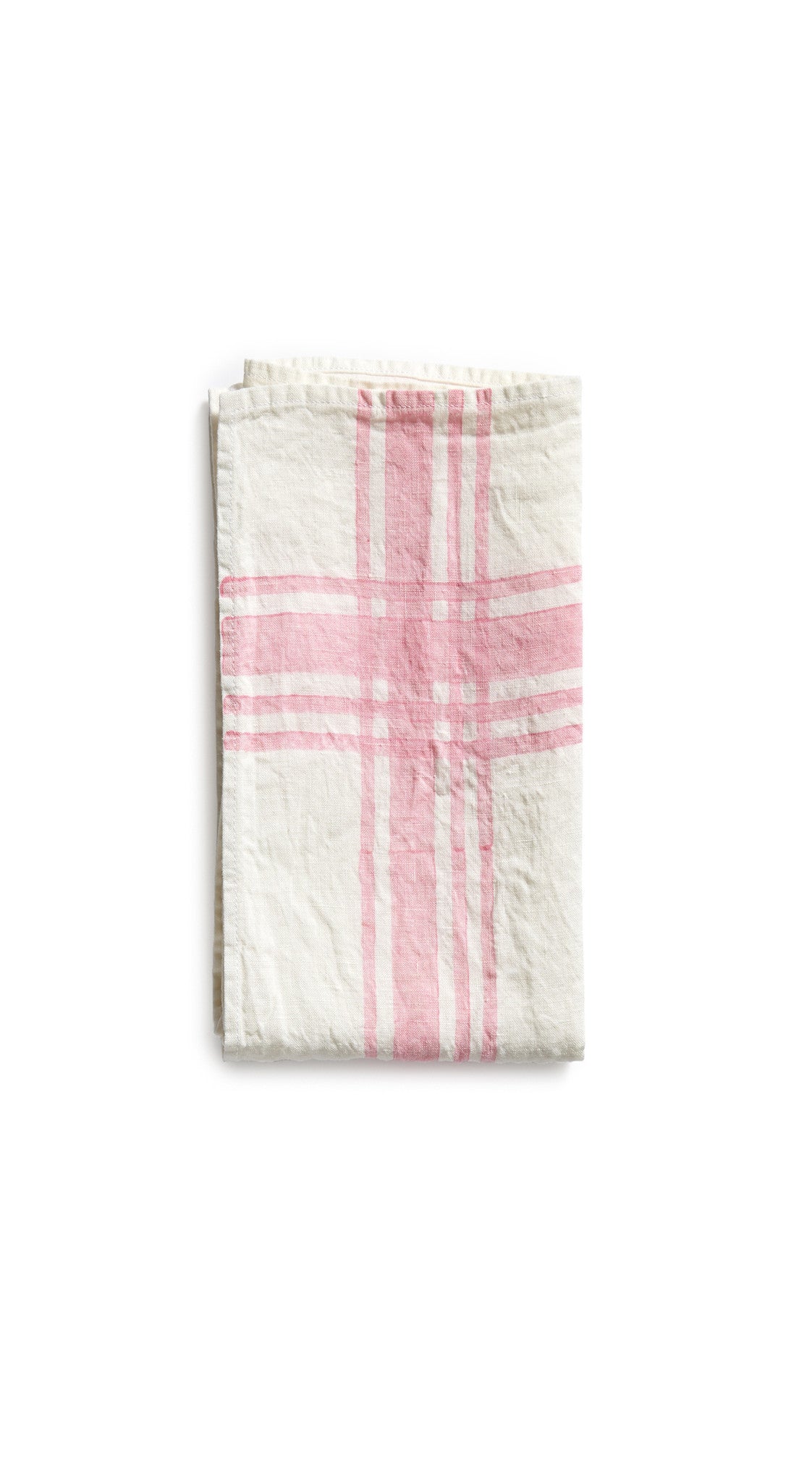 Stripe Linen Tea Towel in Rose Pink, 55x70cm