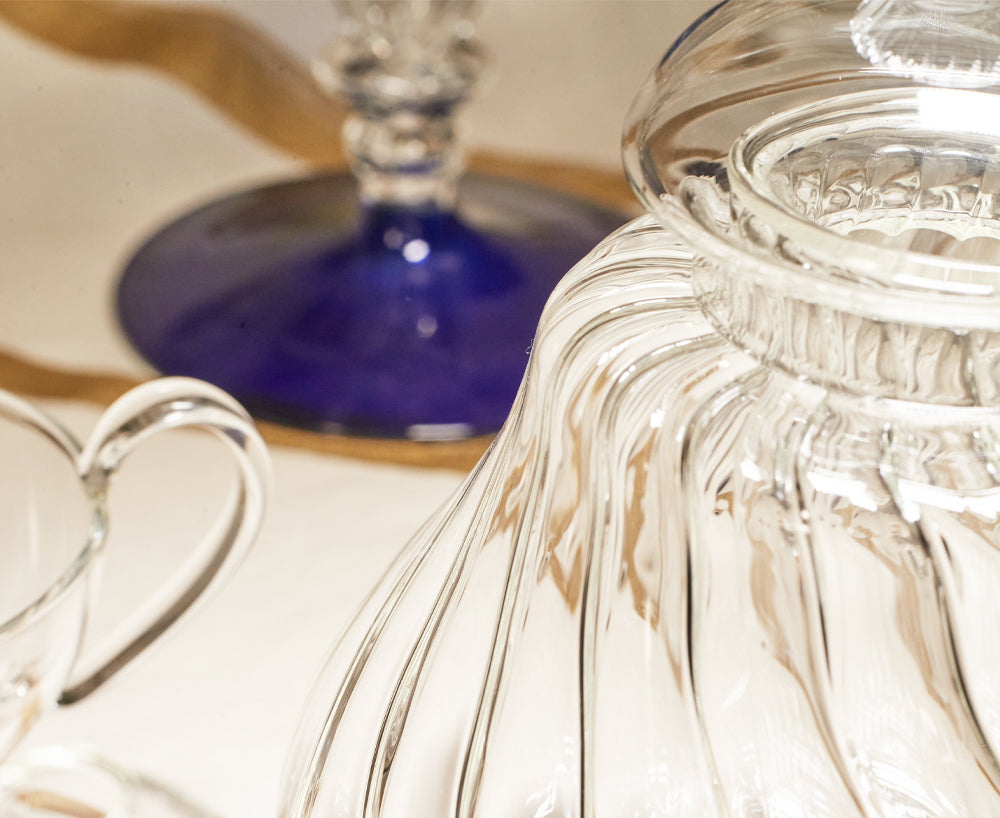 Clear Handblown Glass Teapot, 25cm