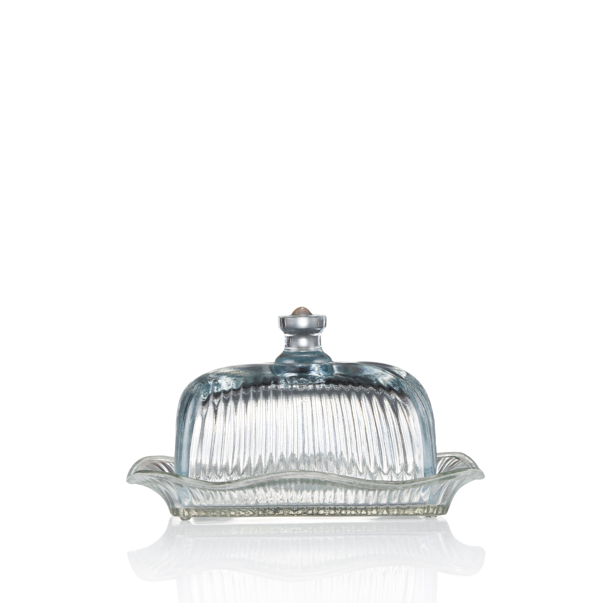 Glass Butter Dish with Lid, 18.5cm