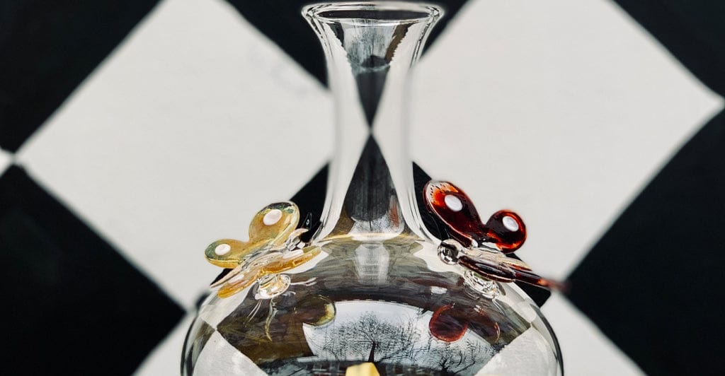 Handblown Glass Butterfly Decanter, 24.5cm