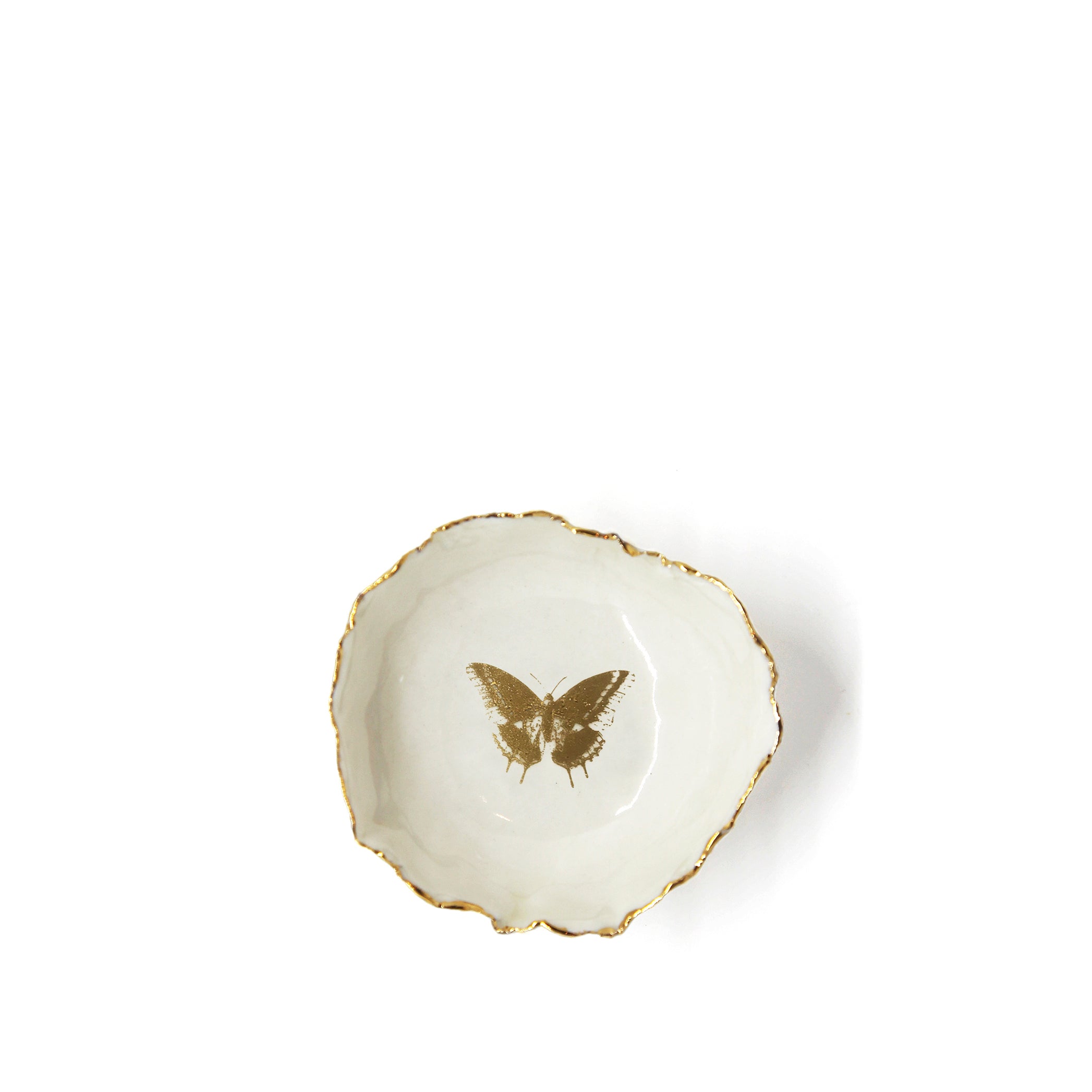HB Jagged Bowl with Gold Butterfly, 7cm