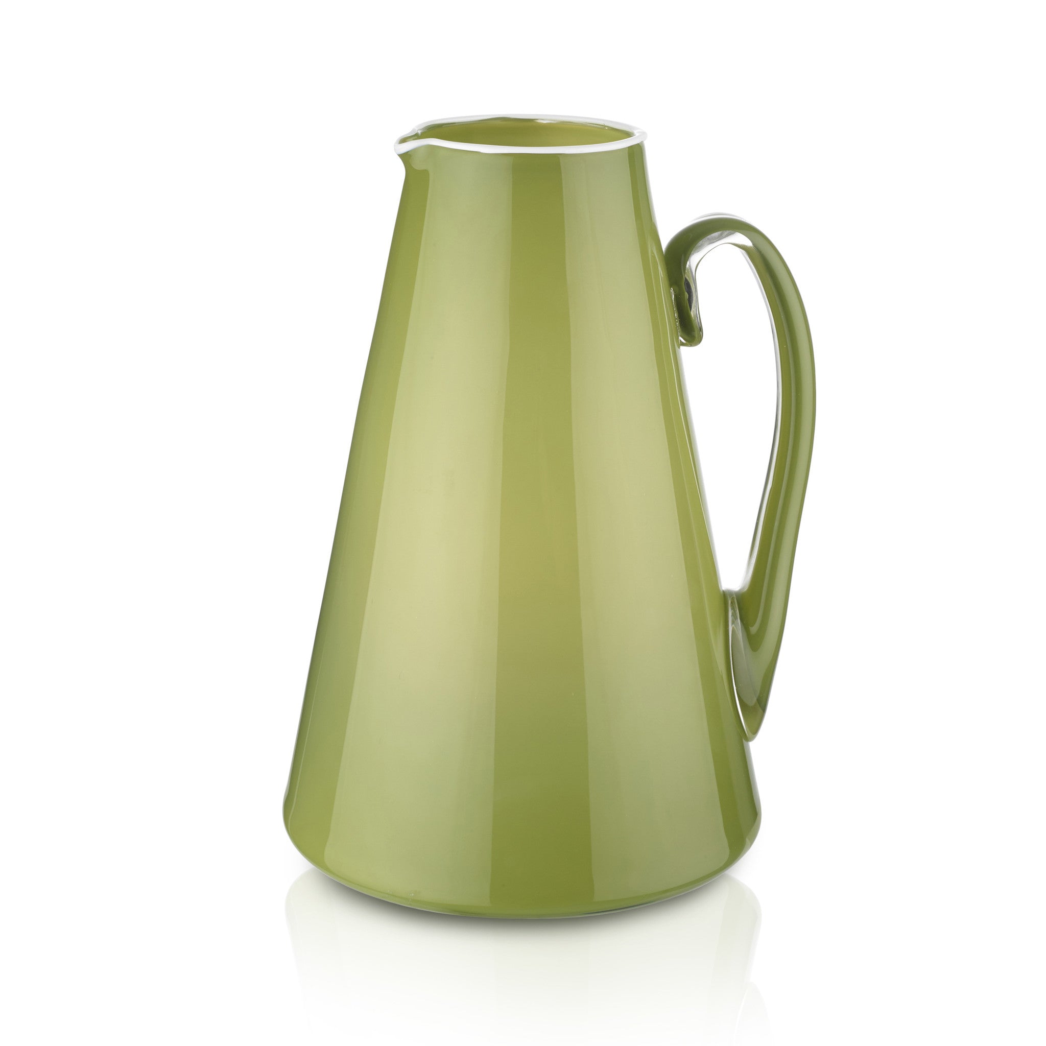 Handblown Glass Bumba Jug in Apple Green, 3lt