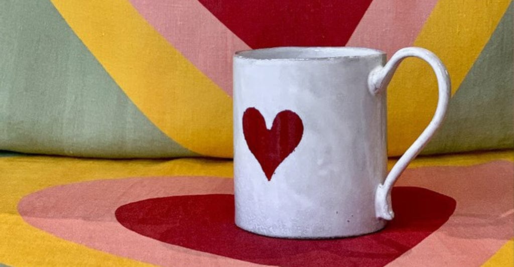 Heart Mug by Astier de Villatte, 10cm
