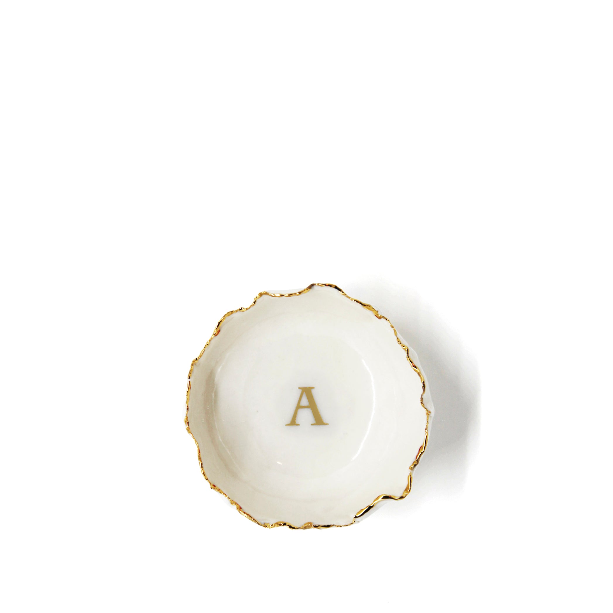 HB Jagged Bowl with Gold Alphabet, 7cm