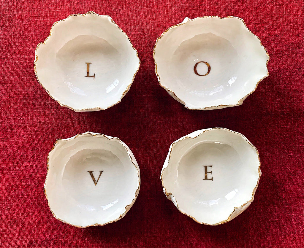 HB Jagged Bowl with Gold Egg, 7cm - ASSORTED