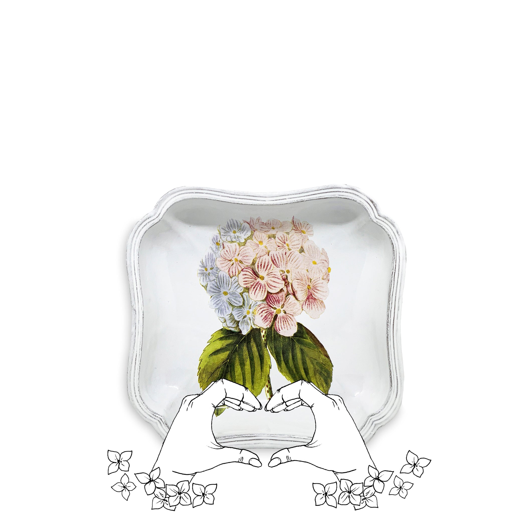 Hydrangea Soup Plate by Astier de Villatte, 21cm