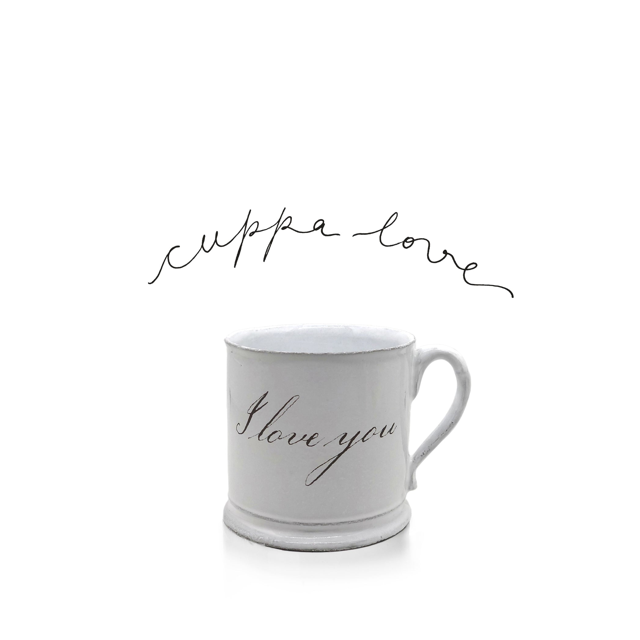 I Love You Mug by Astier de Villatte, 13.5cm