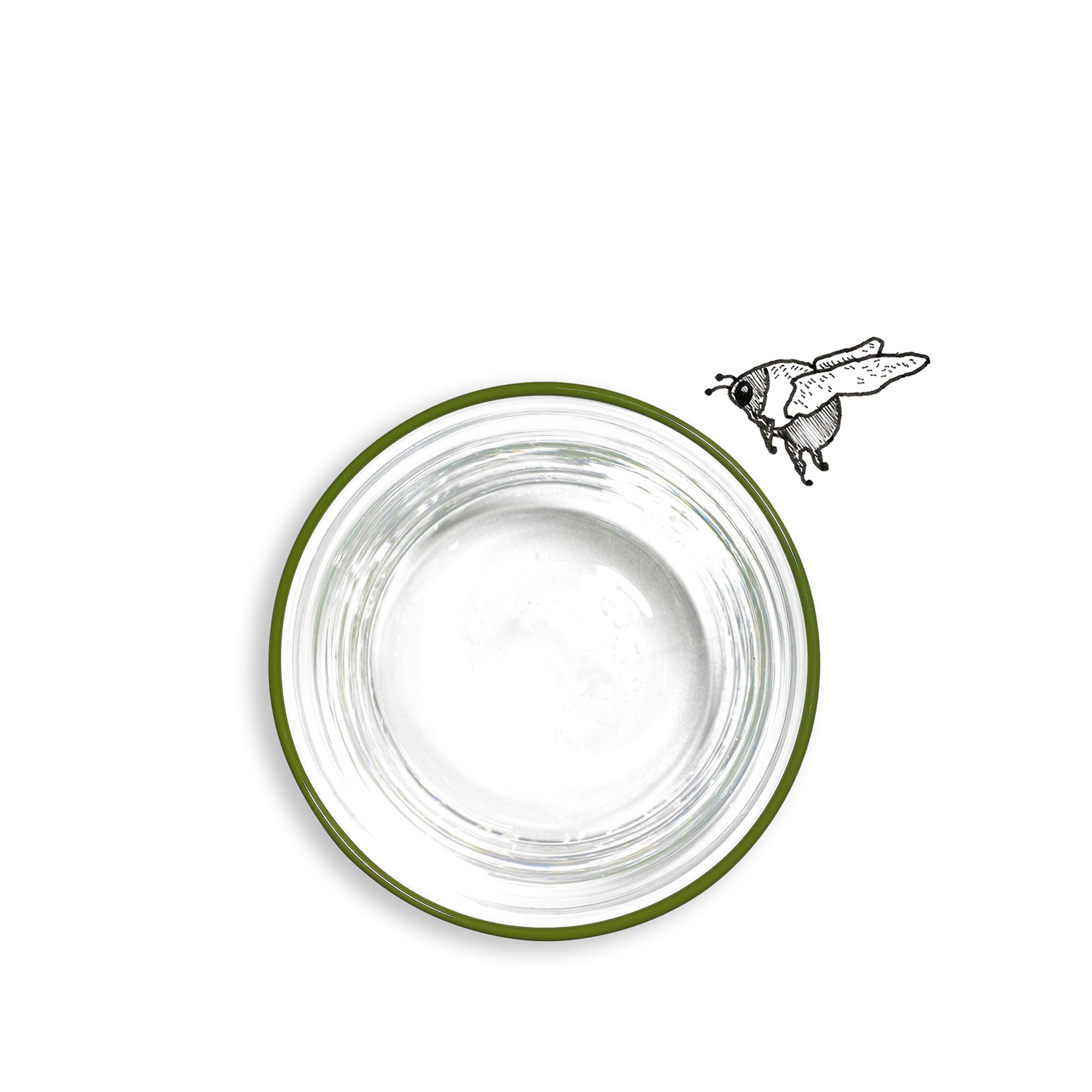 Handblown Clear Bumba Glass Tumbler with Apple Green Rim, 30cl