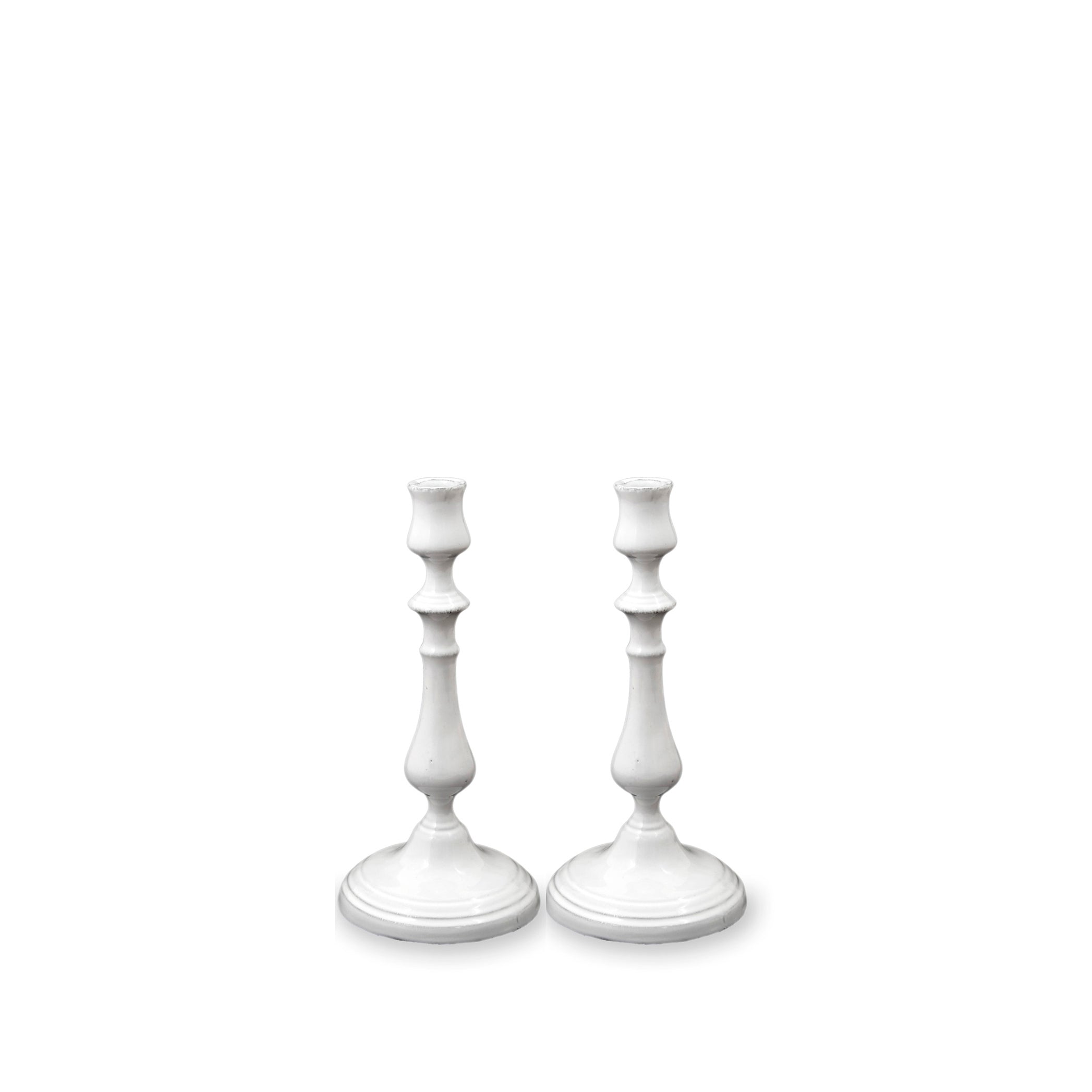 Pair of Istanbul Small Candlesticks By Astier de Villatte, 26.5cm