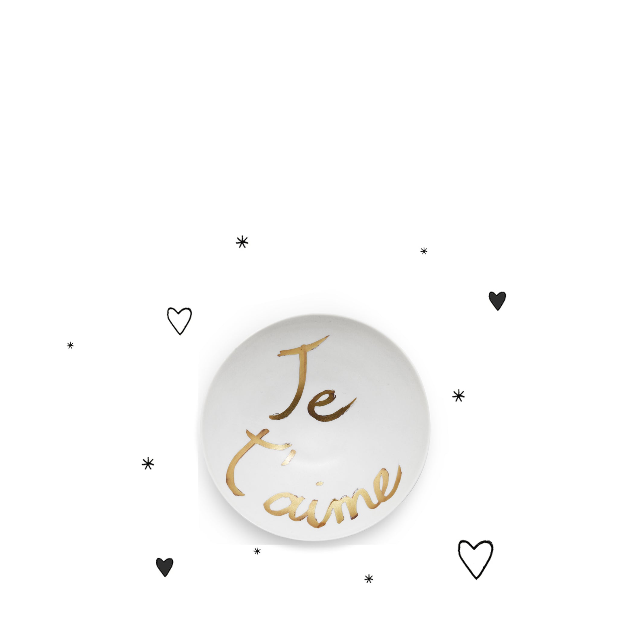 Je T'aime Porcelain Bowl in Matte Gold