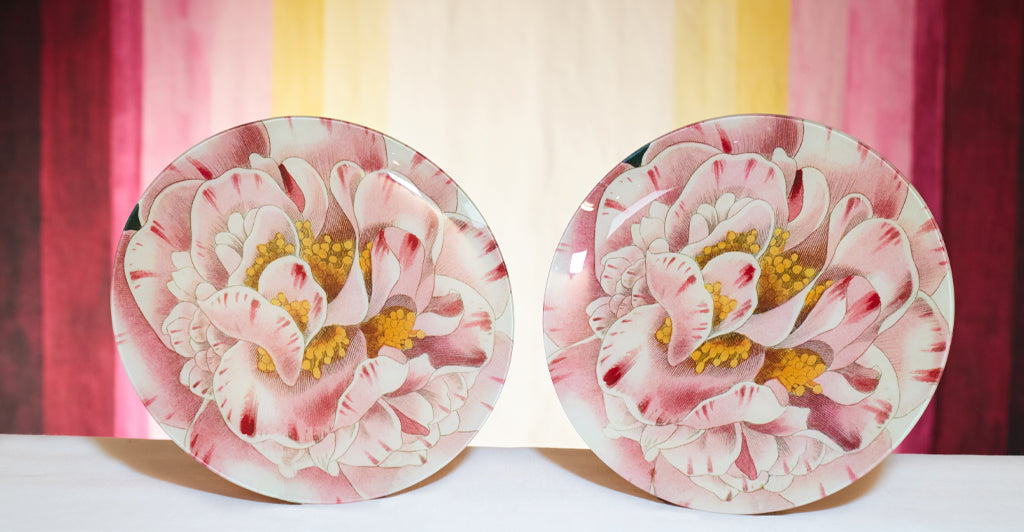 John Derian 'Variegated Camellia' Plate, 28cm