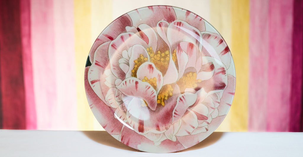 John Derian 'Variegated Camellia' Plate, 28cm