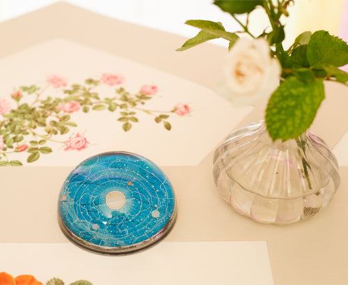 John Derian 'Deep Blue Cornflower' Paperweight, 9cm