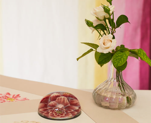 John Derian 'Purple Dahlia' Paperweight, 9cm