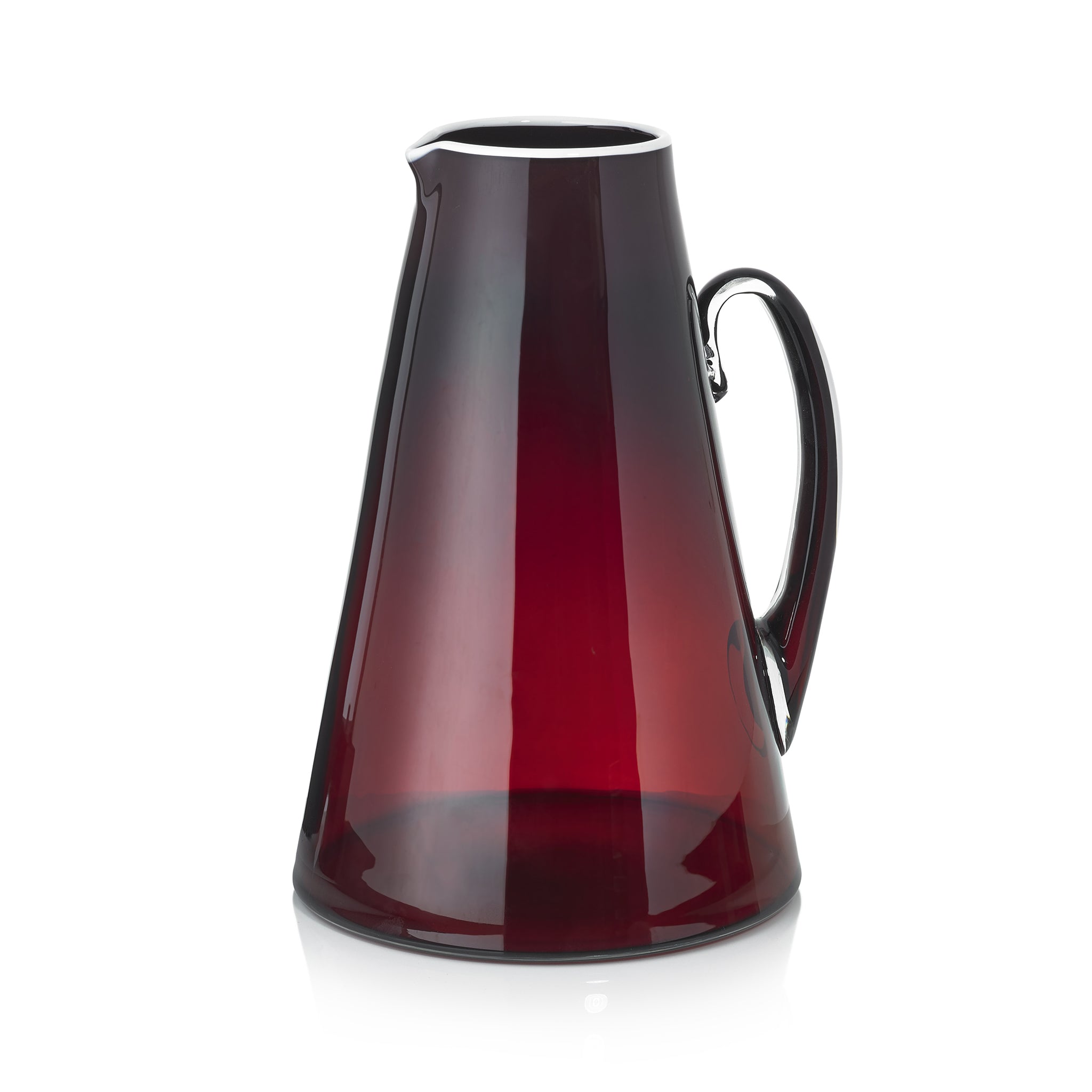 Handblown Glass Bumba Jug in Claret Red, 3lt