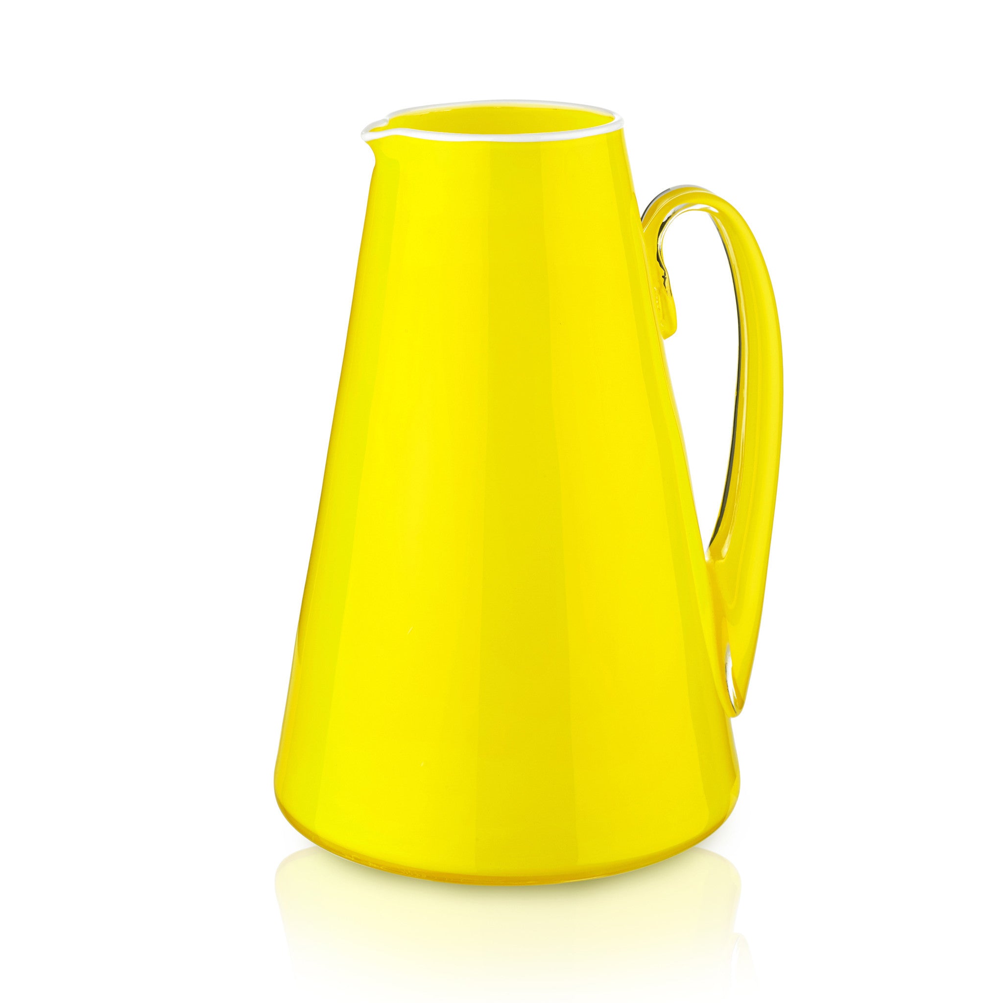 Handblown Glass Bumba Jug in Lemon Yellow, 3lt