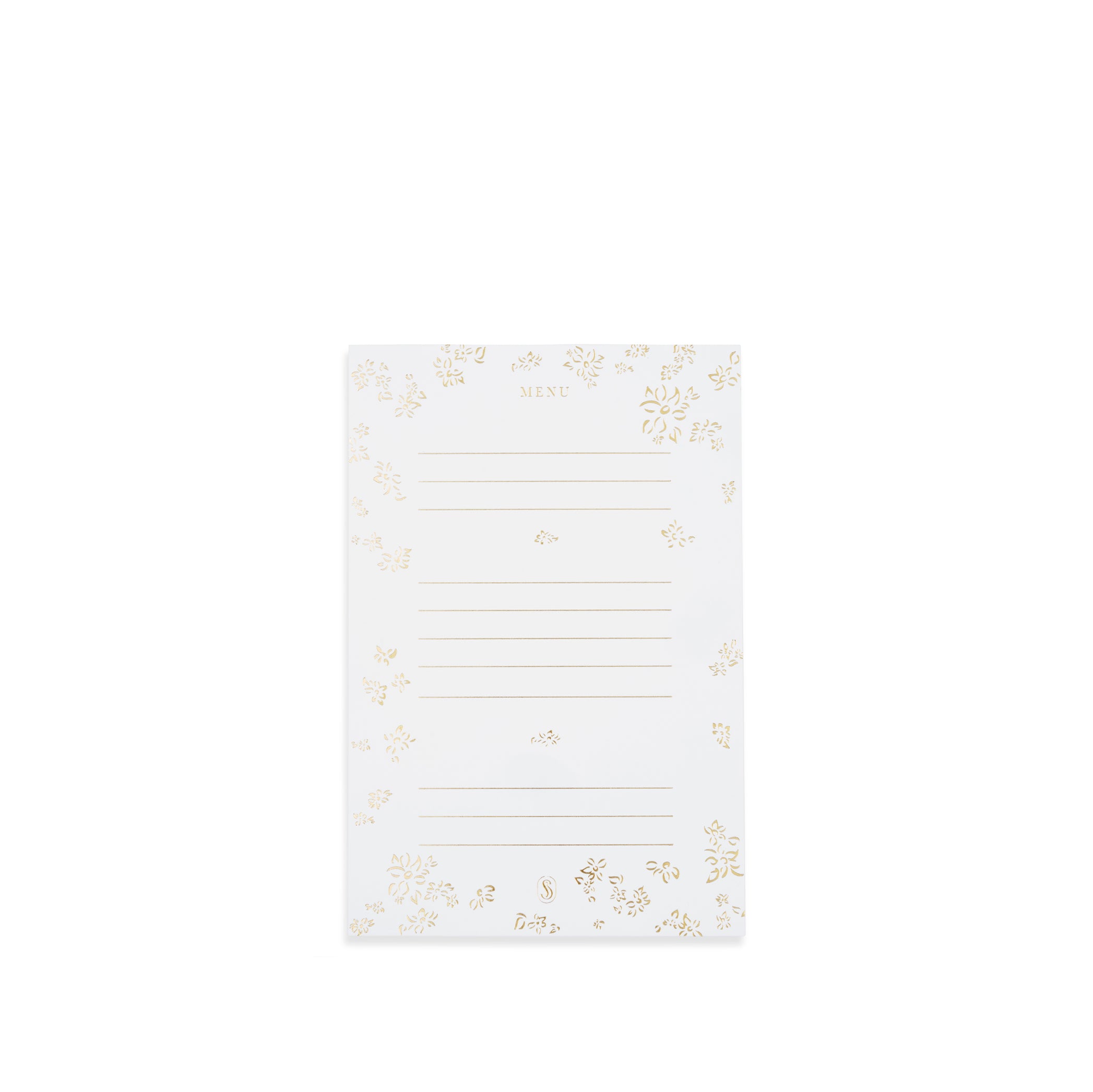 'Falling Flower' in Gold Foil Table Menu, Set of 12