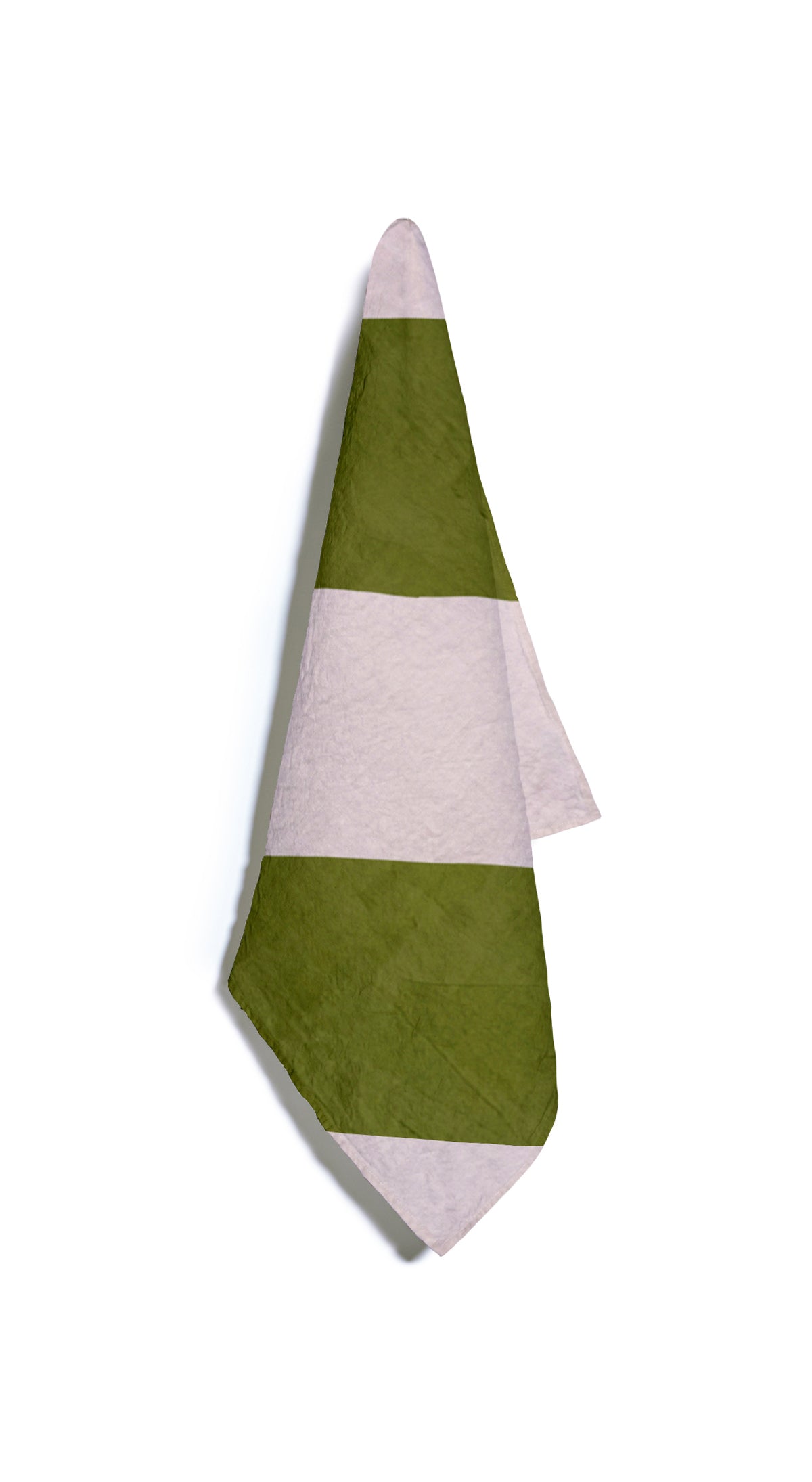 Stripe Linen Napkin in Avocado Green and Pale Pink, 50x50cm