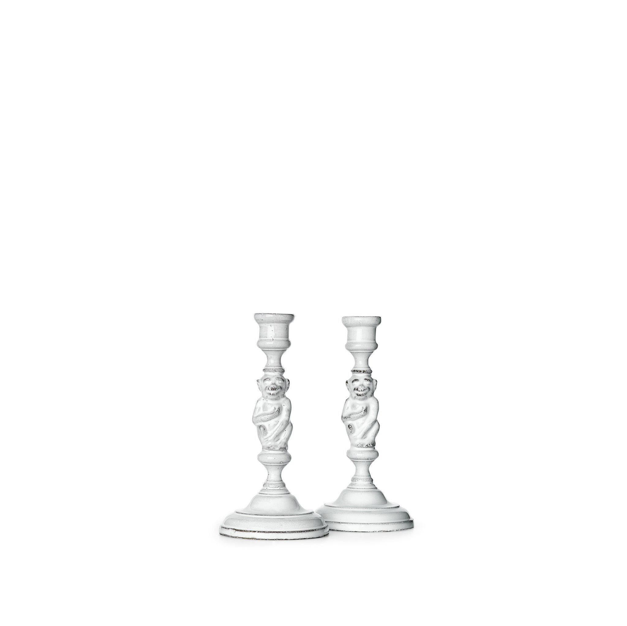 Pair of Monkey Candlesticks by Astier de Villatte, 19cm