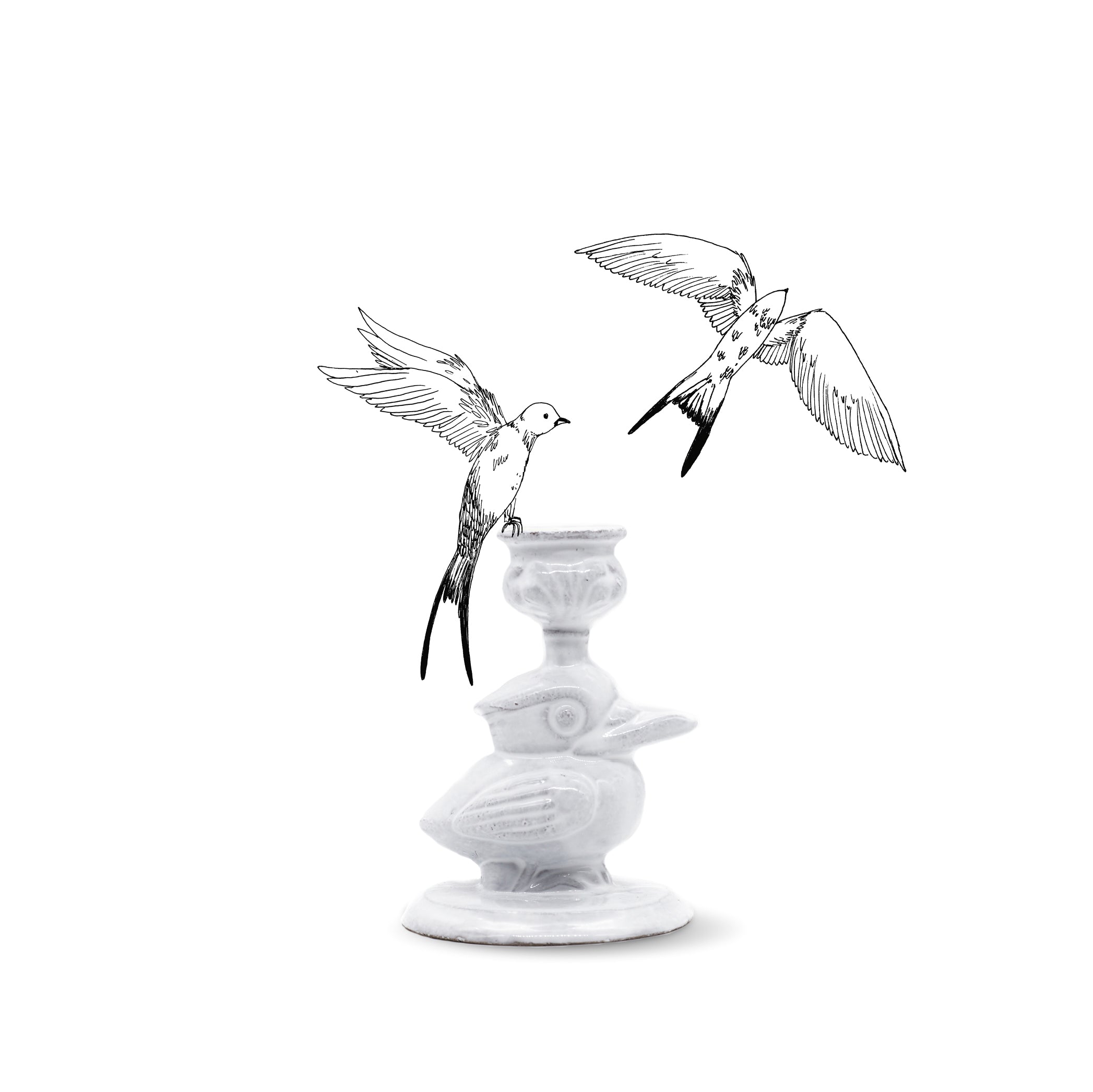 Birdie candlestick by Astier de Villatte, 10cm