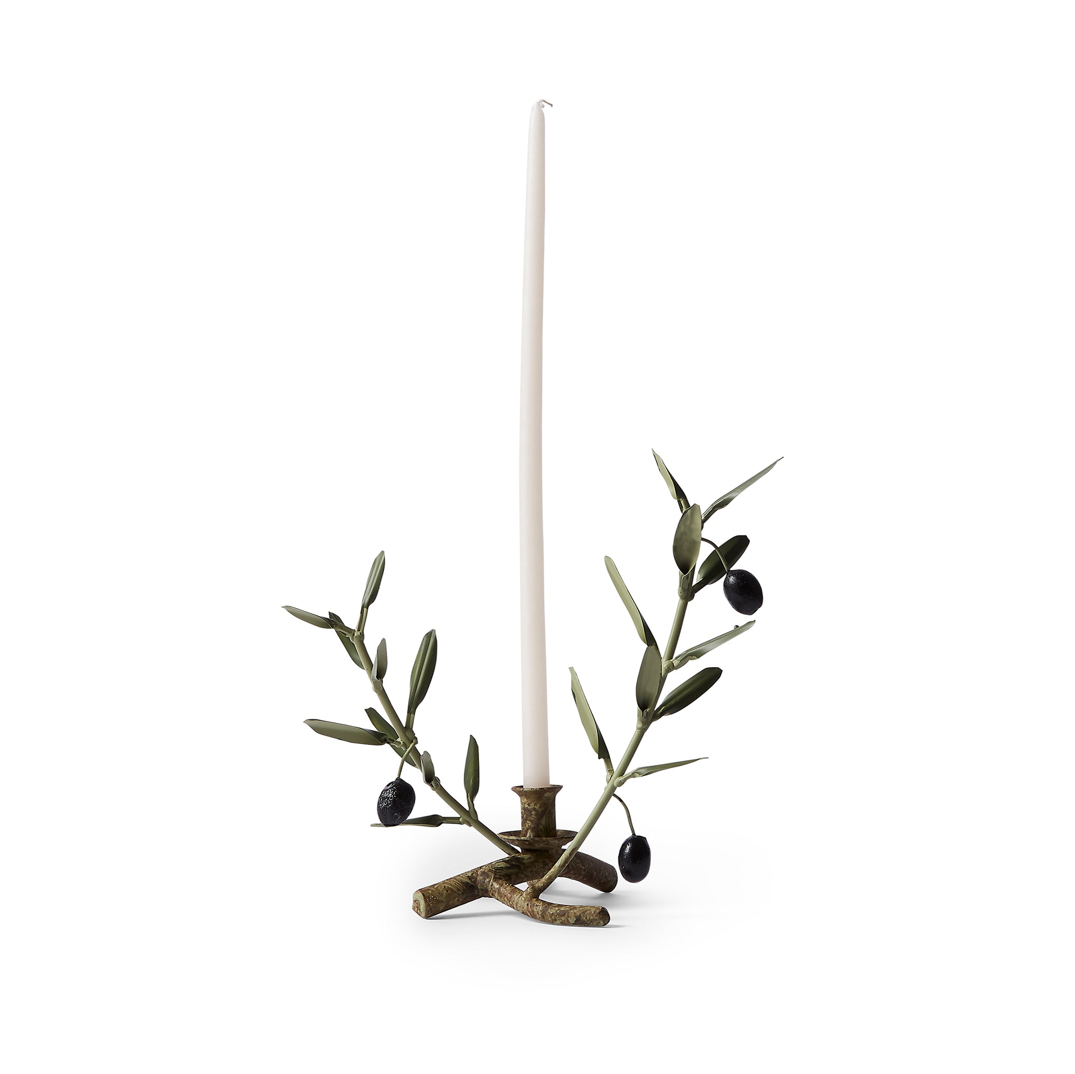 Olive Branch Tapered Candle Holder