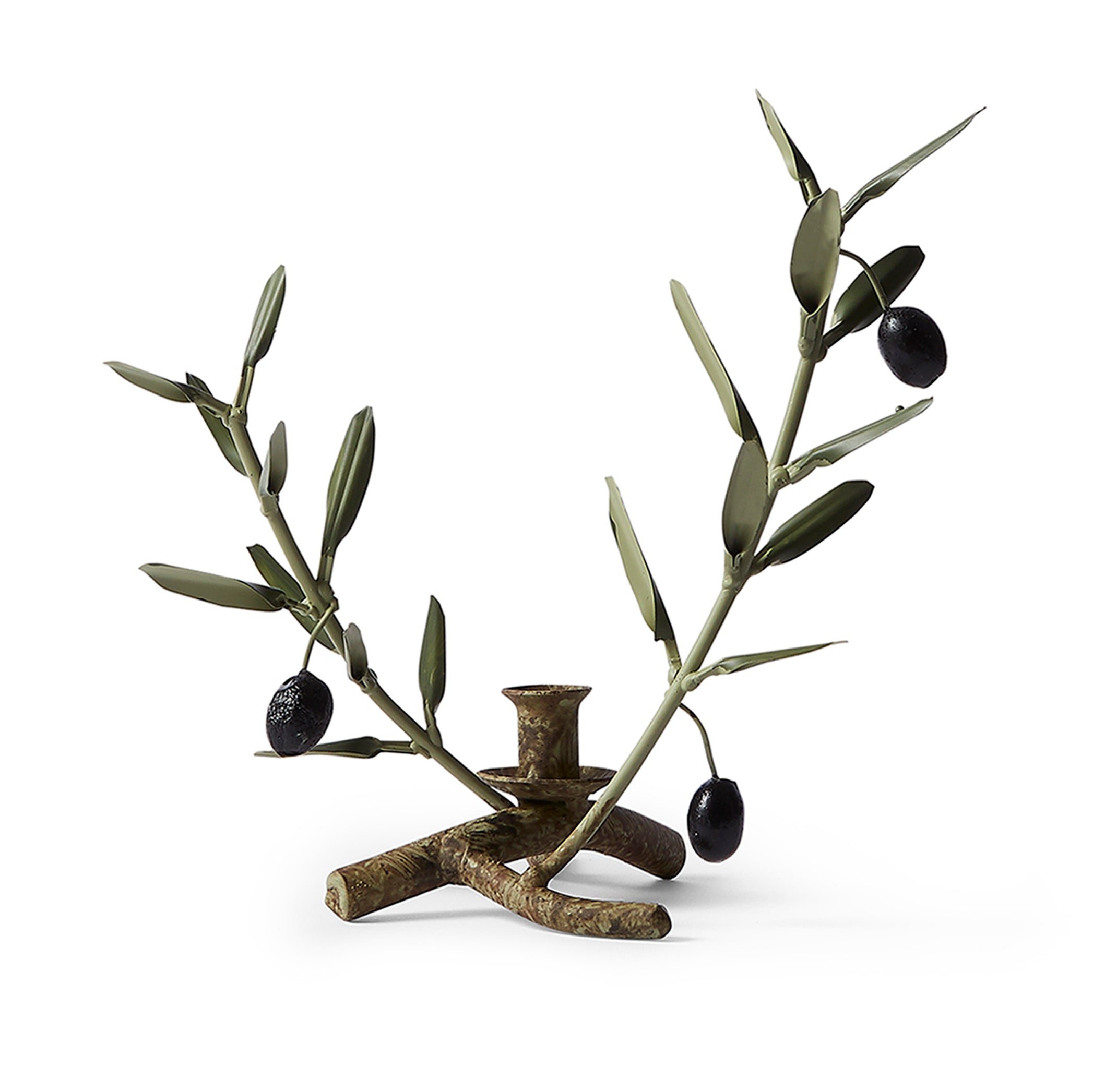 Olive Branch Tapered Candle Holder