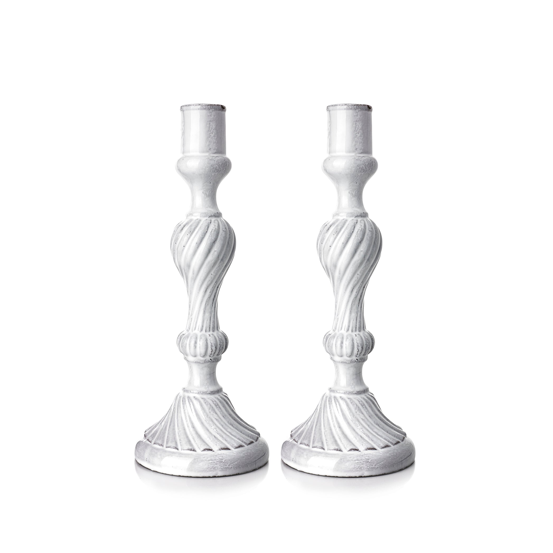 Pair of Peggy Candlesticks By Astier de Villatte, Large, 28cm