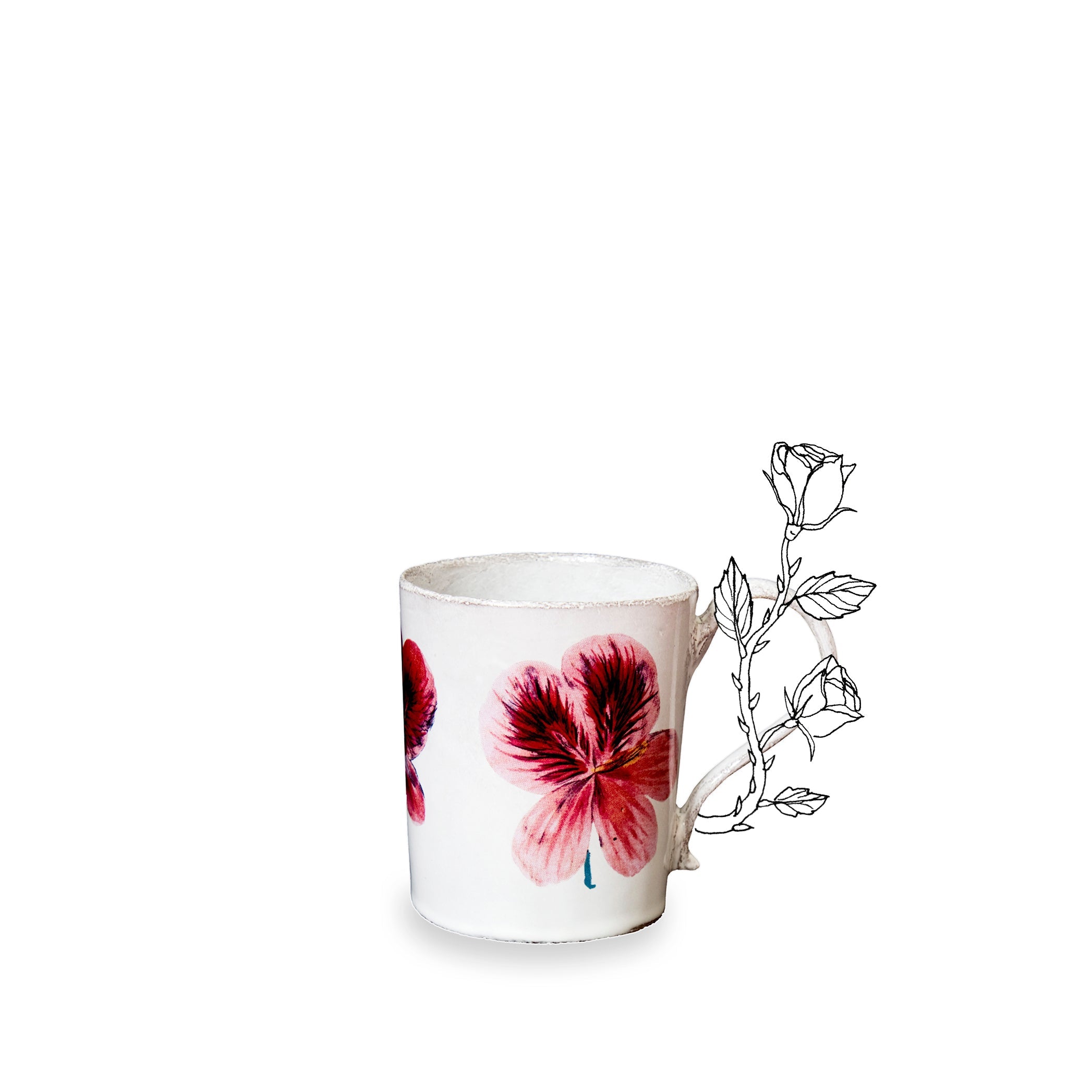 Pelargonium Mug by Astier de Villatte, 10.5cm