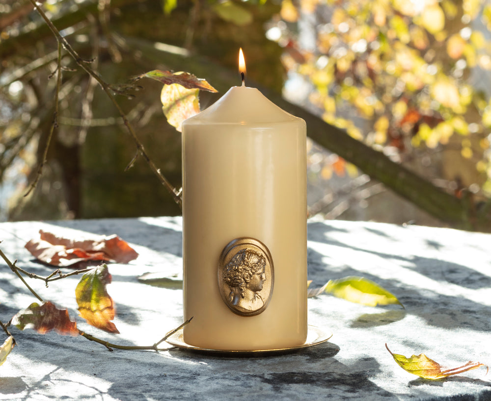 Set of Six Madeleine Candles in Stone, 20cm