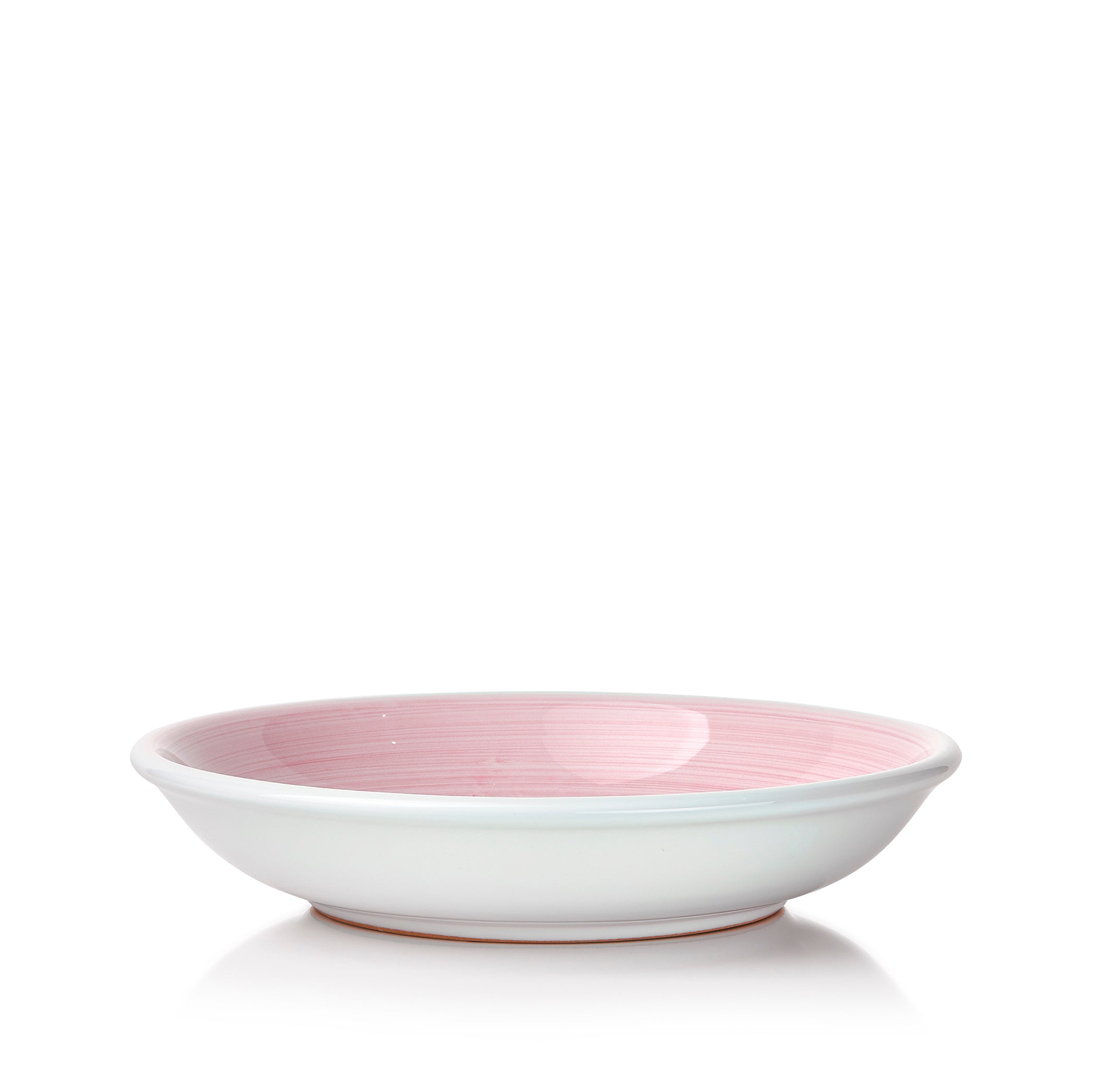 S&B 'Brushed' Ceramic Pasta Bowl in Pastel Pink, 22cm