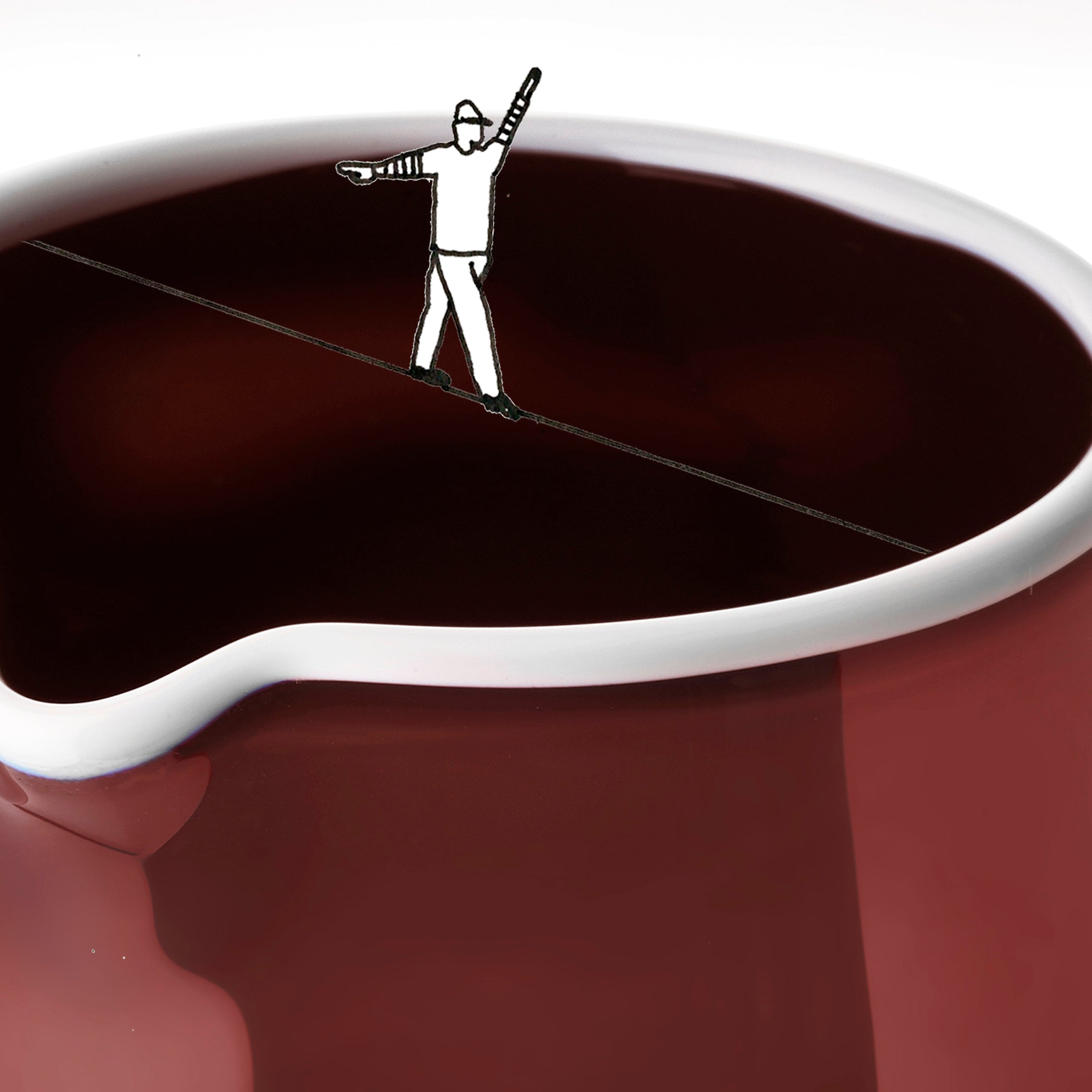 Handblown Glass Bumba Jug in Claret Red, 3lt