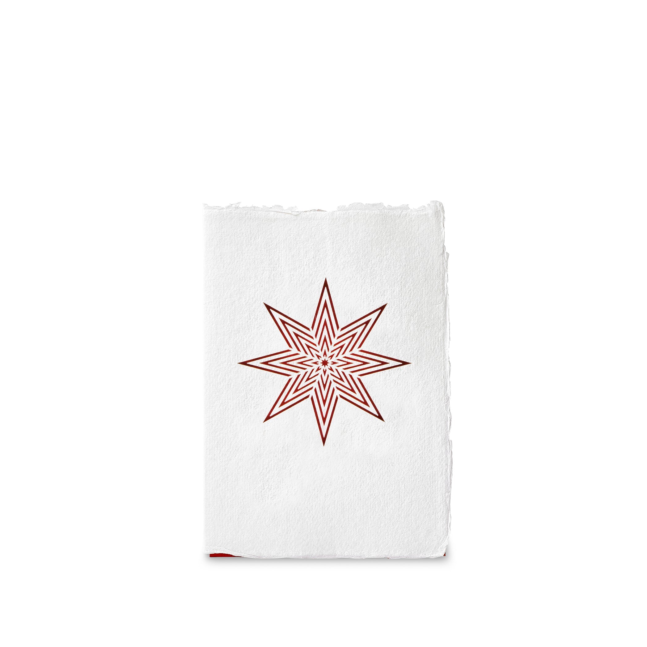 Handmade Paper Greeting Card with Star, 15cm x 10cm