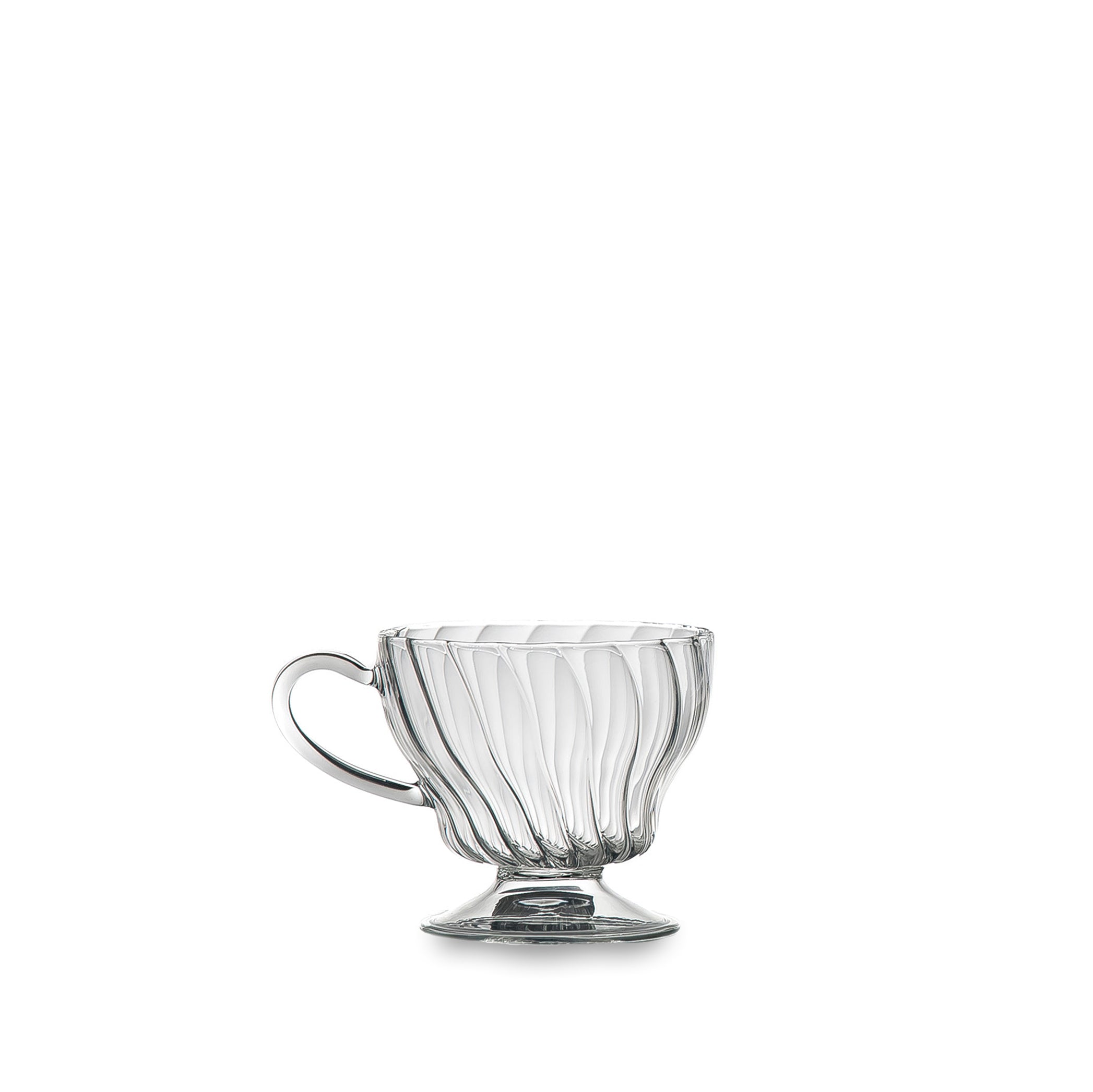 Clear Handblown Glass Teacup, 9cm