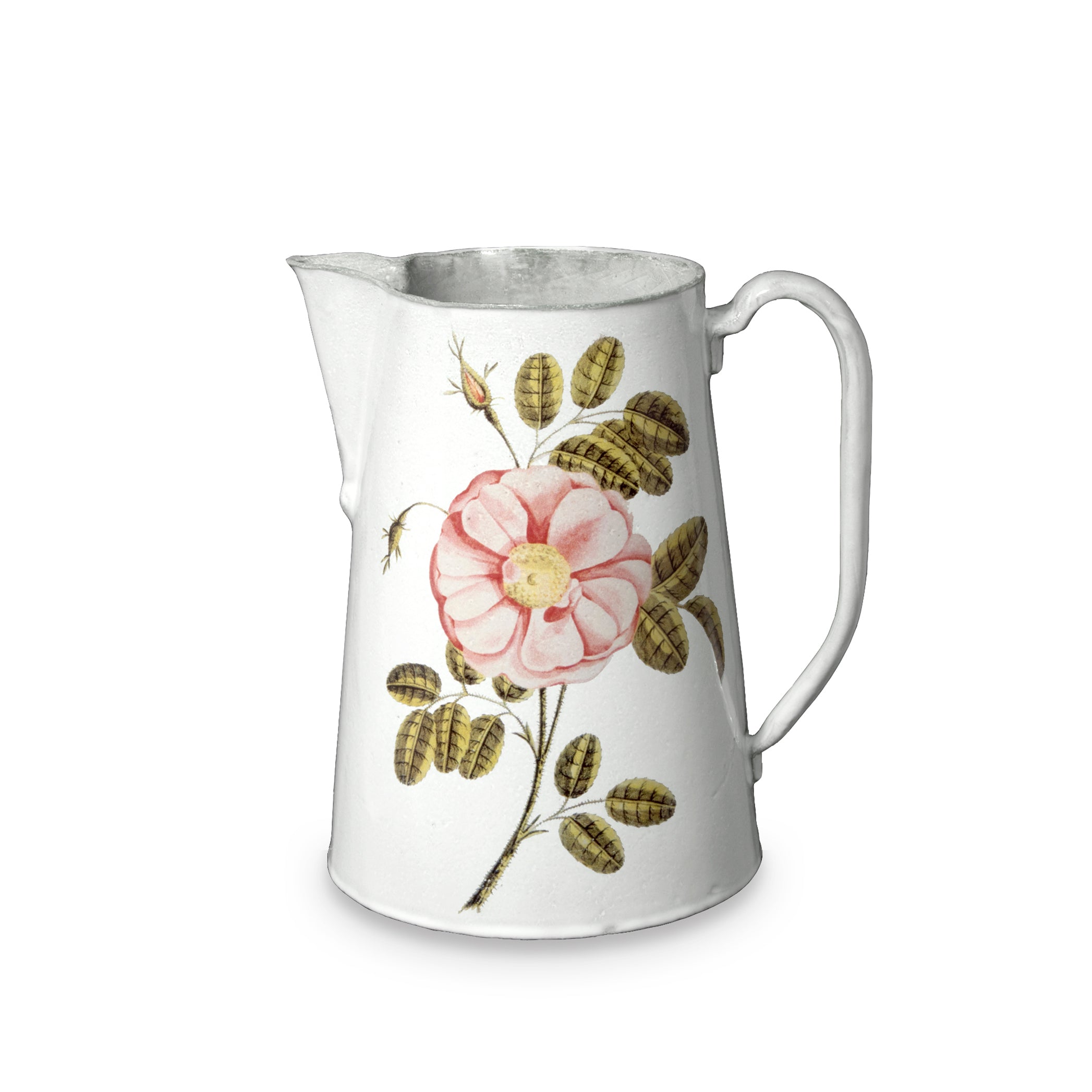 Painted Rose Pitcher by Astier de Villatte, 22cm