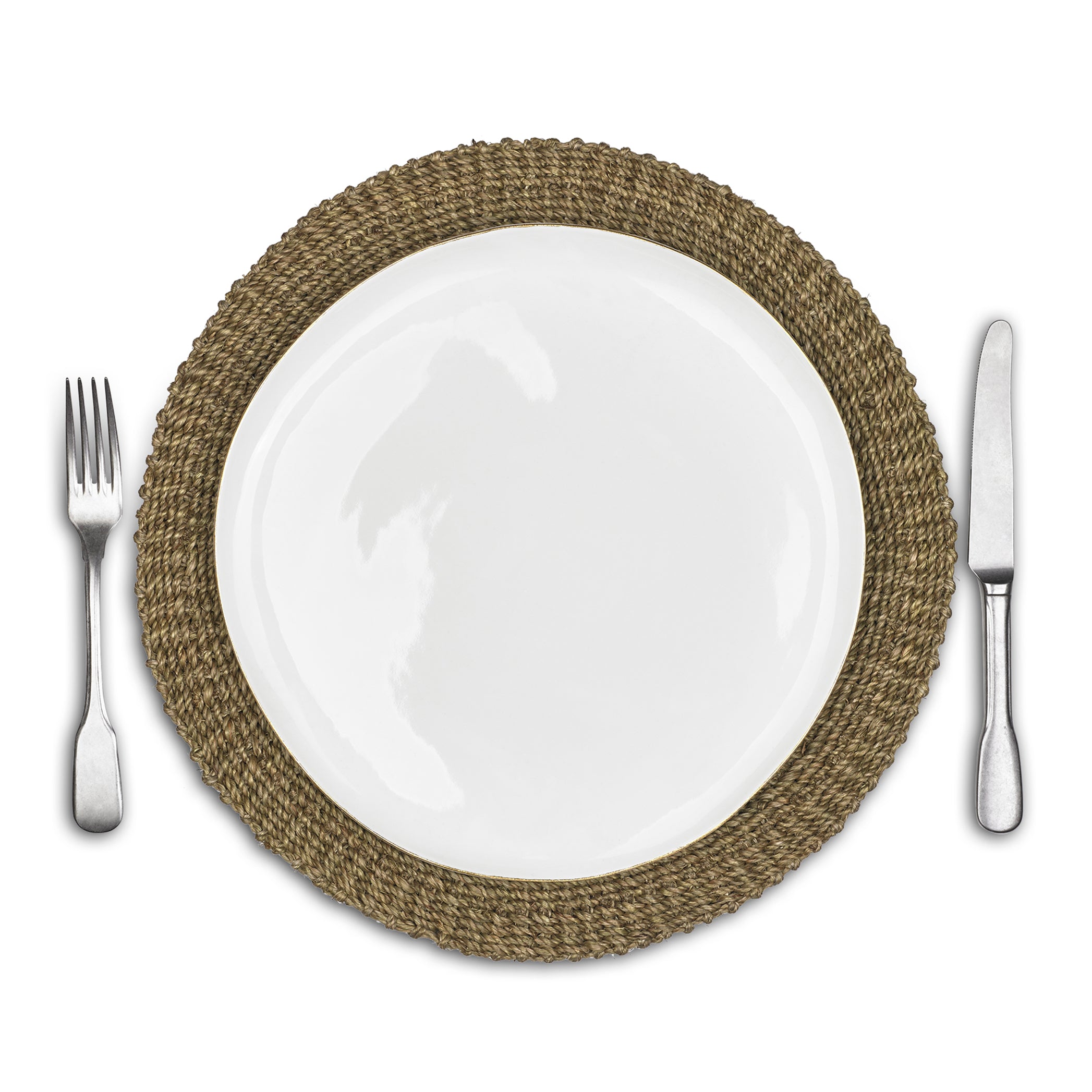 Abaca Woven Round Placemat in Sage